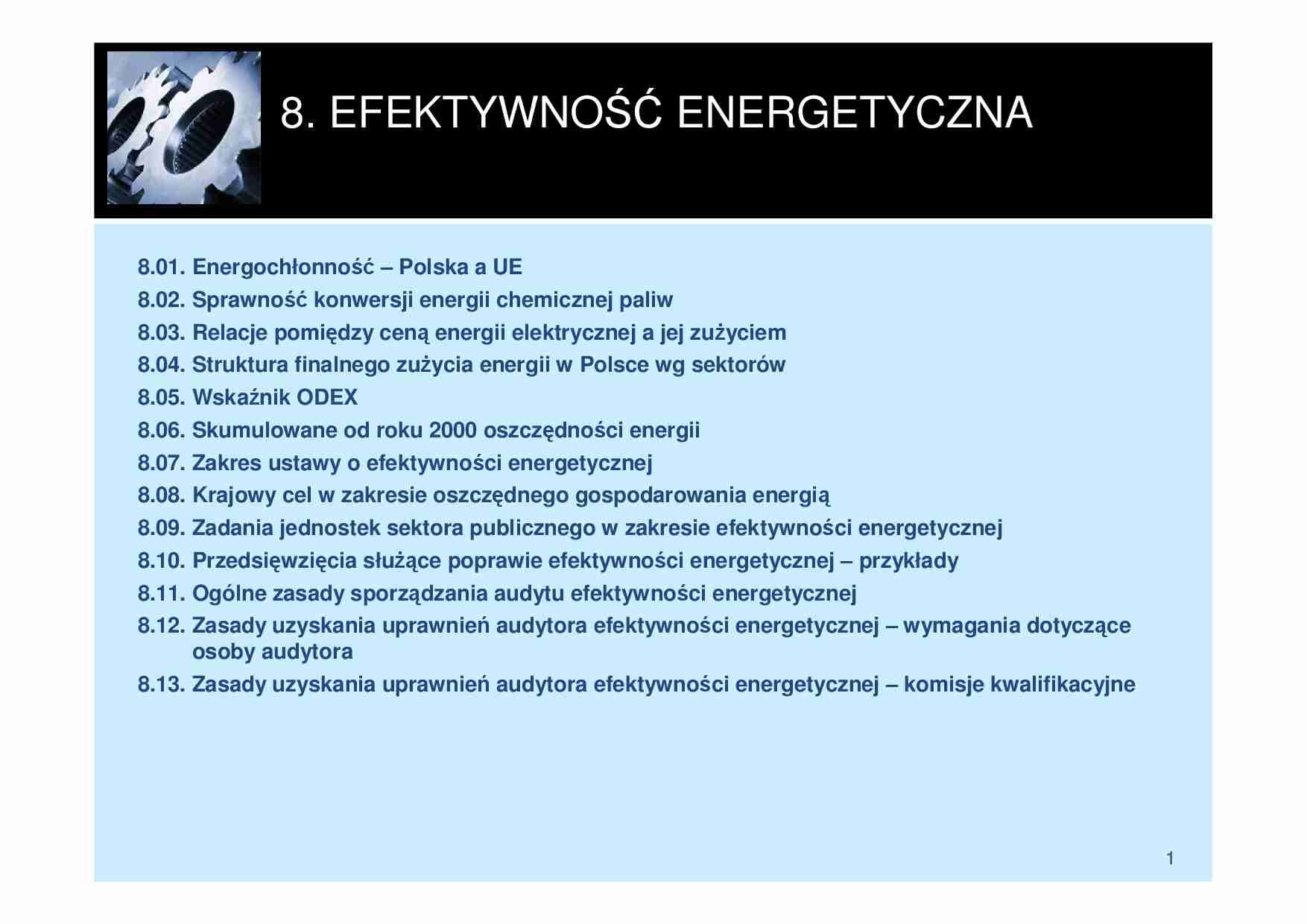 Efektywność energetyczna- opracowanie - strona 1