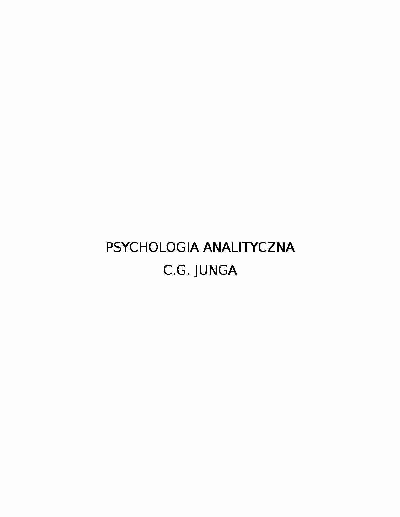 Psychologia analityczna - Osobowość - Jung - strona 1