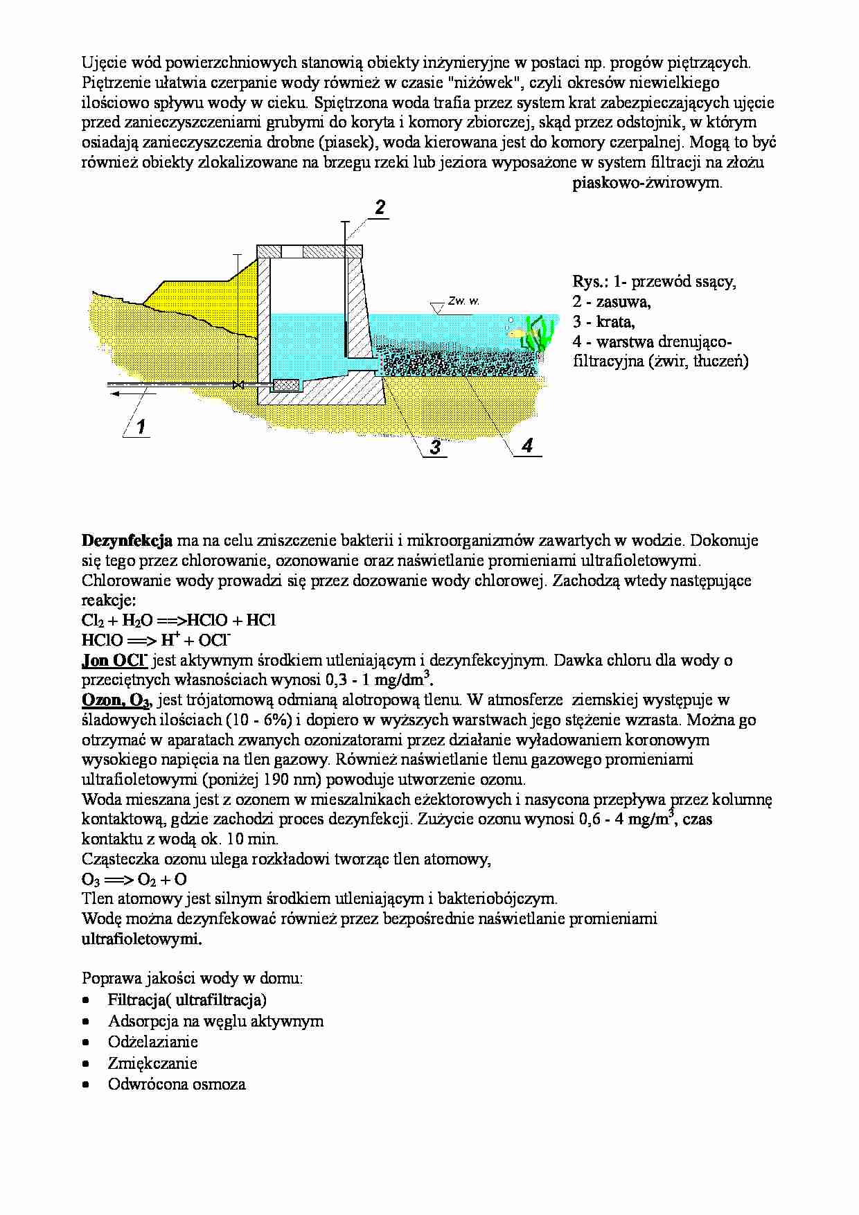Ujęcie wód powierzchniowych - opracowanie - strona 1