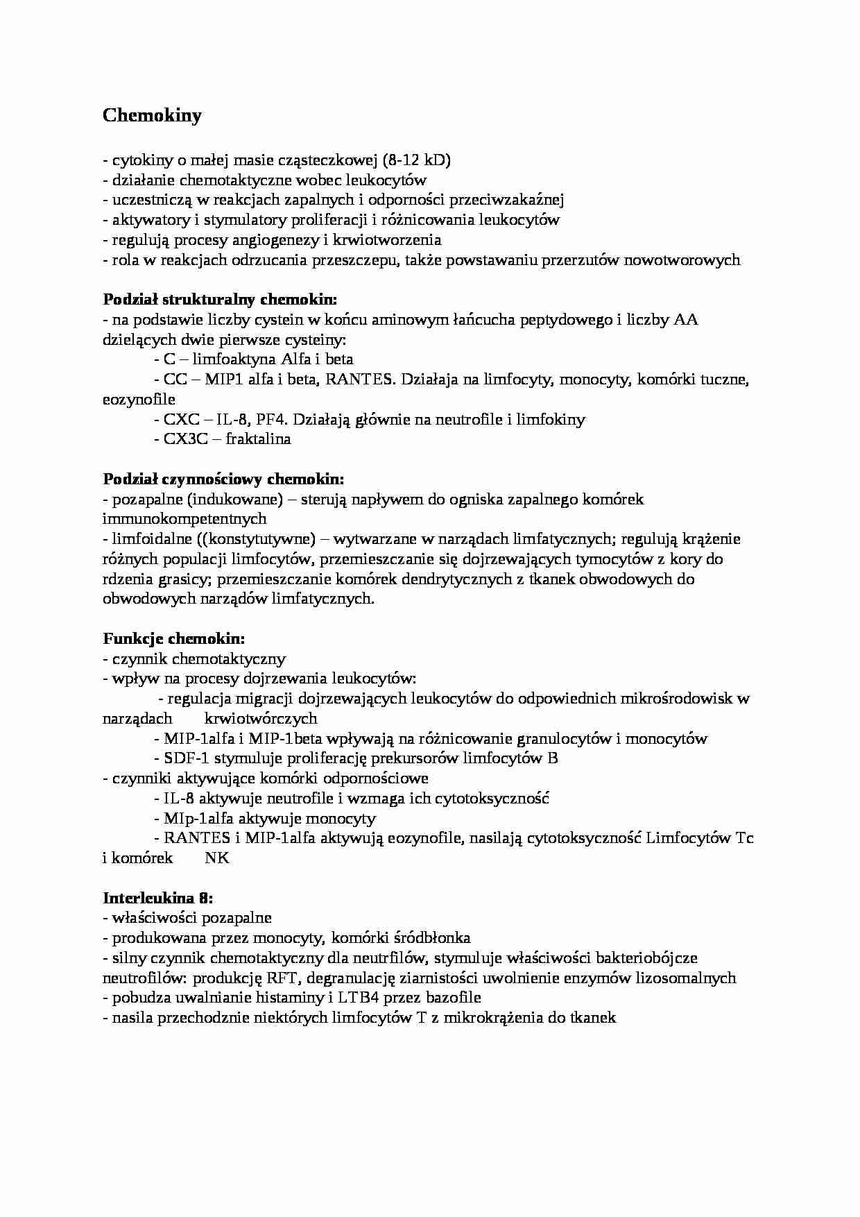 Chemokiny - wykład - strona 1