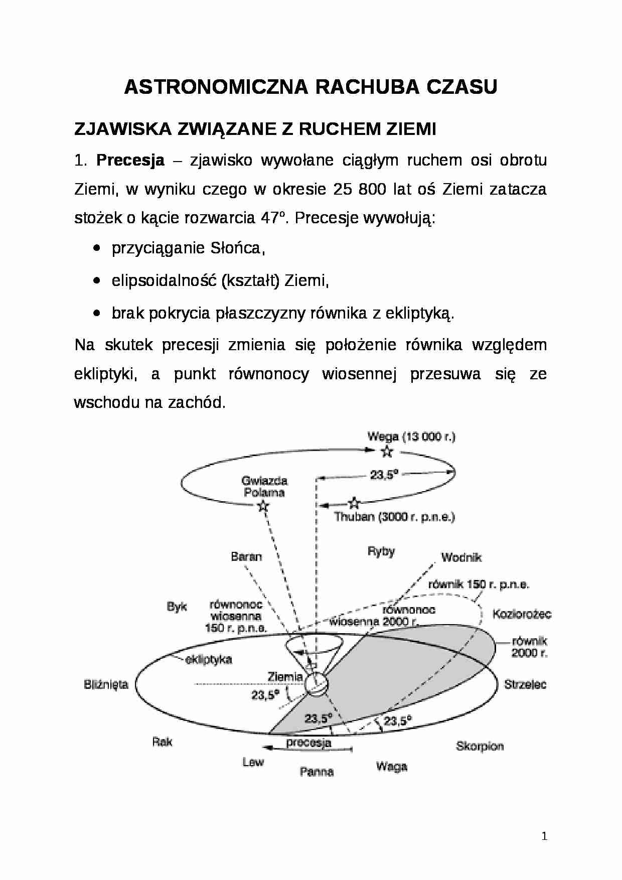 Astronomiczna rachuba czasu-opracowanie - strona 1