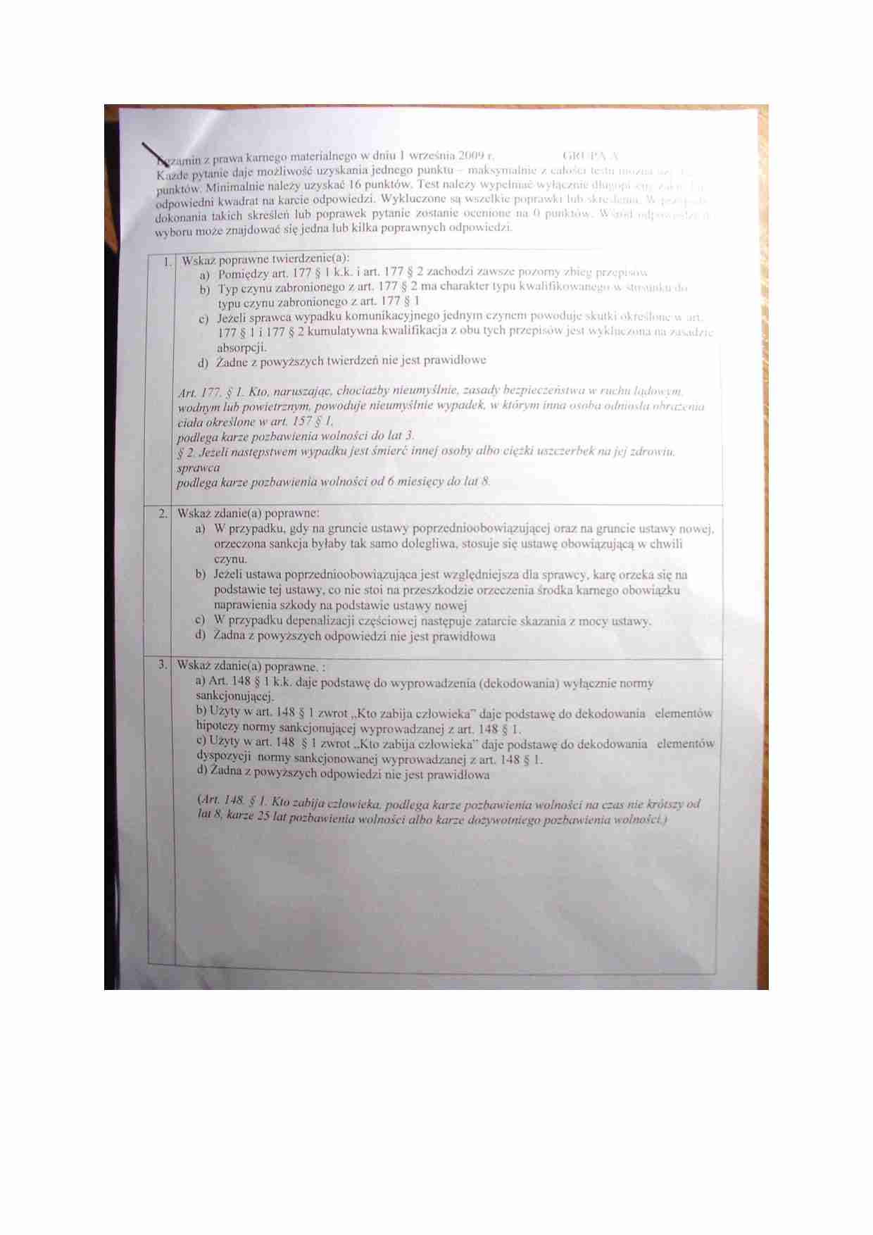 Egzamin poprawkowy 2009 a - strona 1