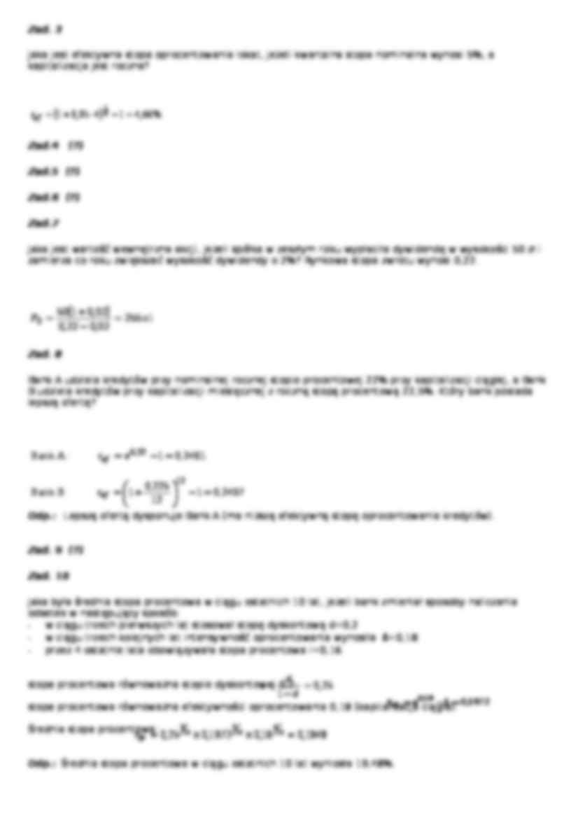 Zadania z rozwiązaniami - matematyka finansowa - strona 2