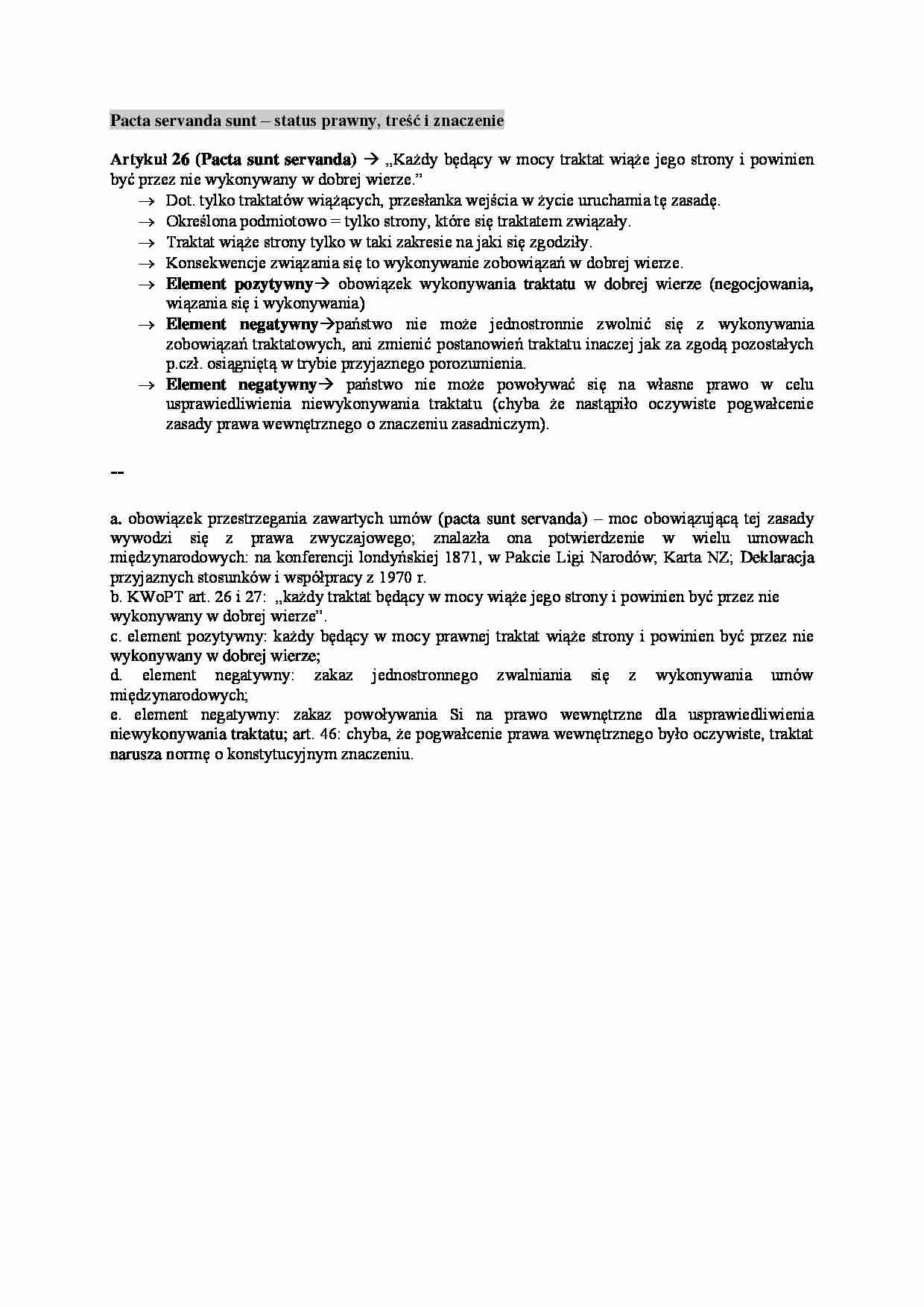 Wykład - Pacta servanda sunt - strona 1