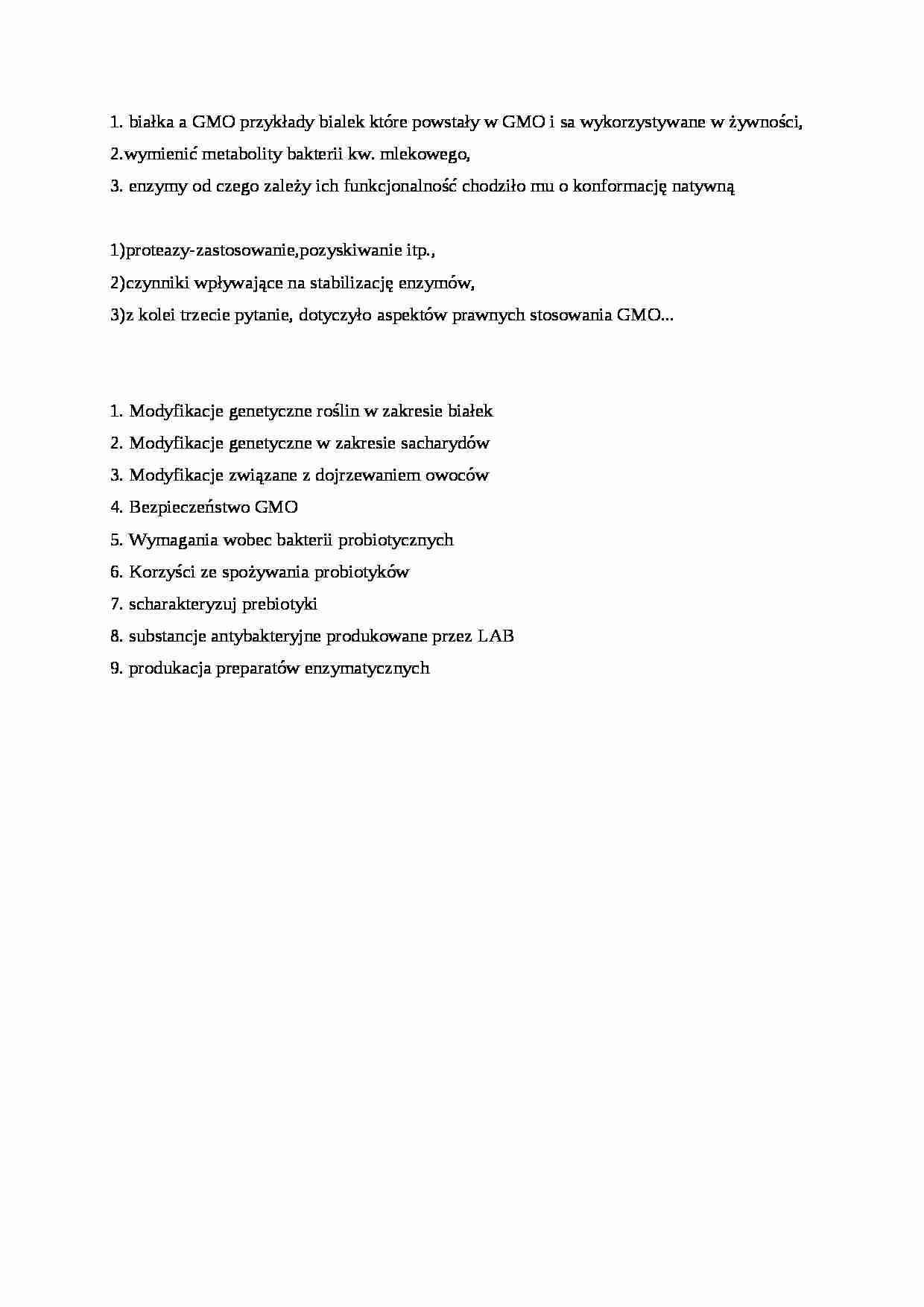 Pytania egzaminacyjne 2012 - Probiotyk - strona 1