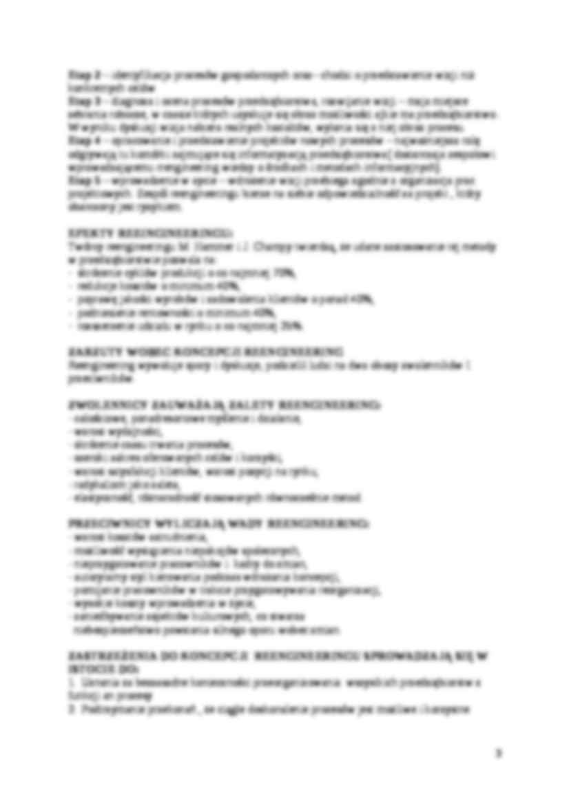 Koncepcje zarządzania - reengineering- ćwiczenia MWSE - strona 3