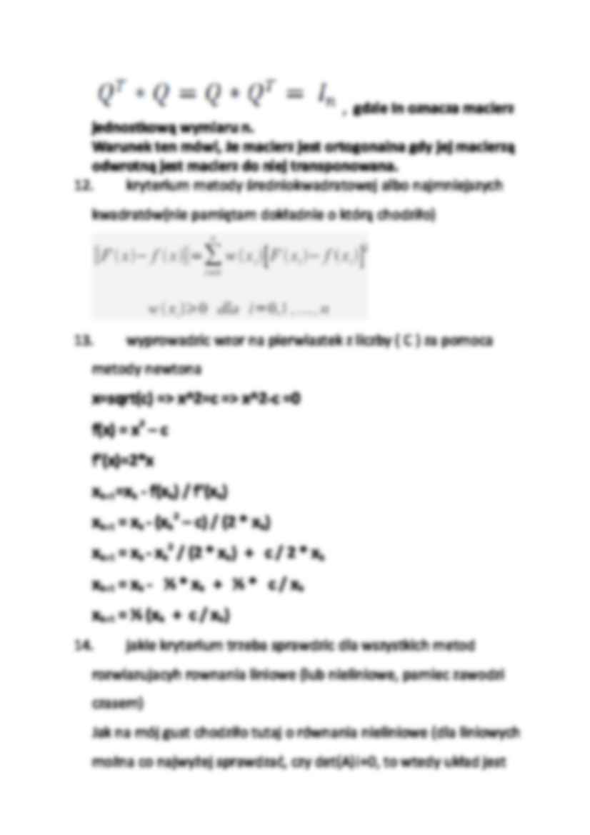 Metody numeryczne-pytania i odpowiedzi 2 - strona 3