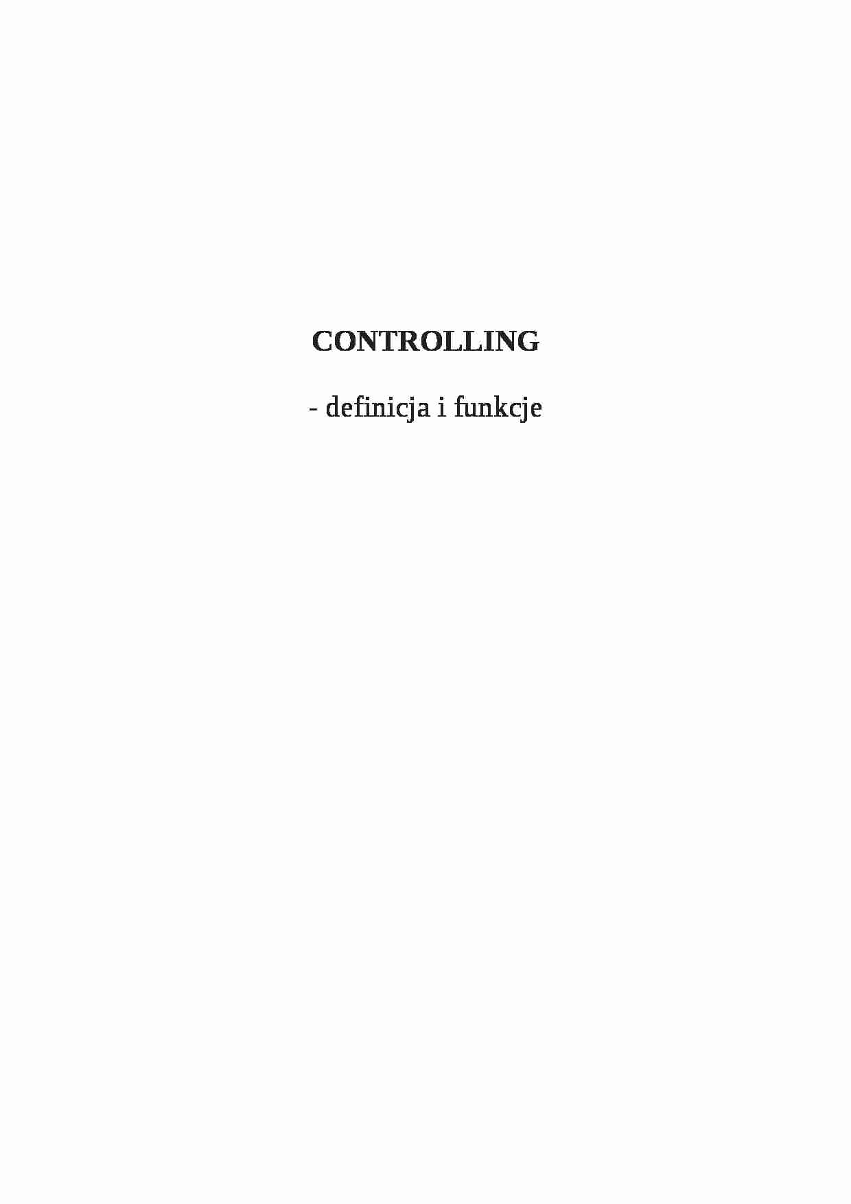 Ccontrolling -  definicja i funkcje - strona 1