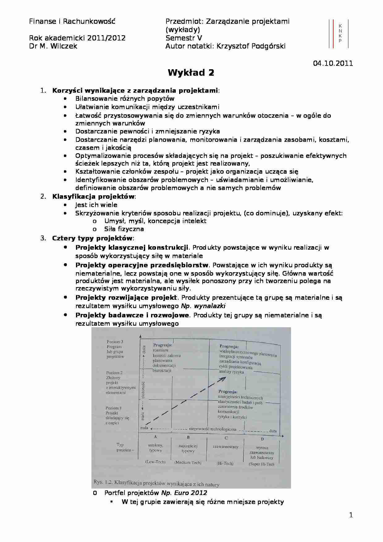 Projekt inwestycyjny - klasyfikacja, fazy i hierarchia - strona 1