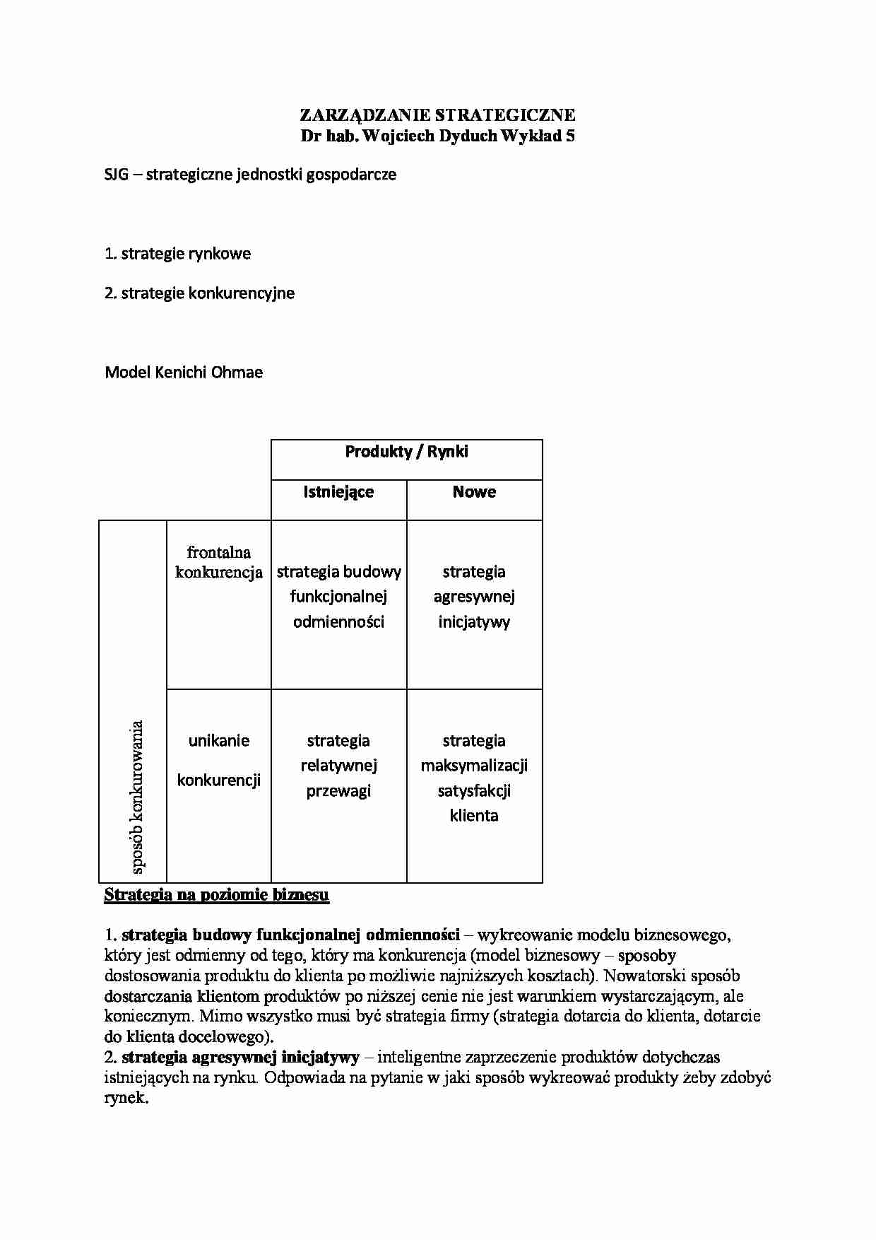 Wykład - strategiczne jednostki gospodarcze - strona 1