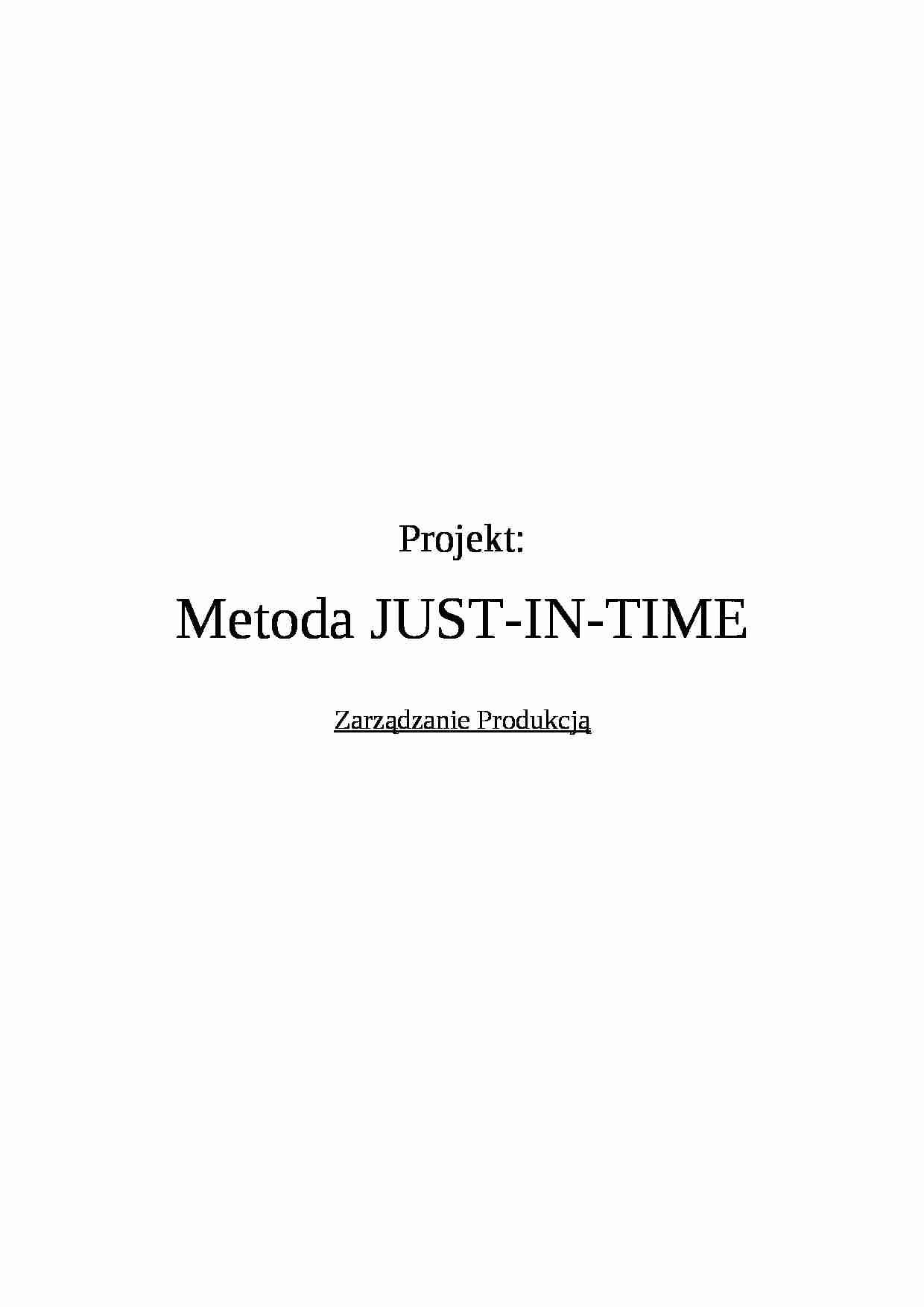 Metoda Just-In-Time - strona 1