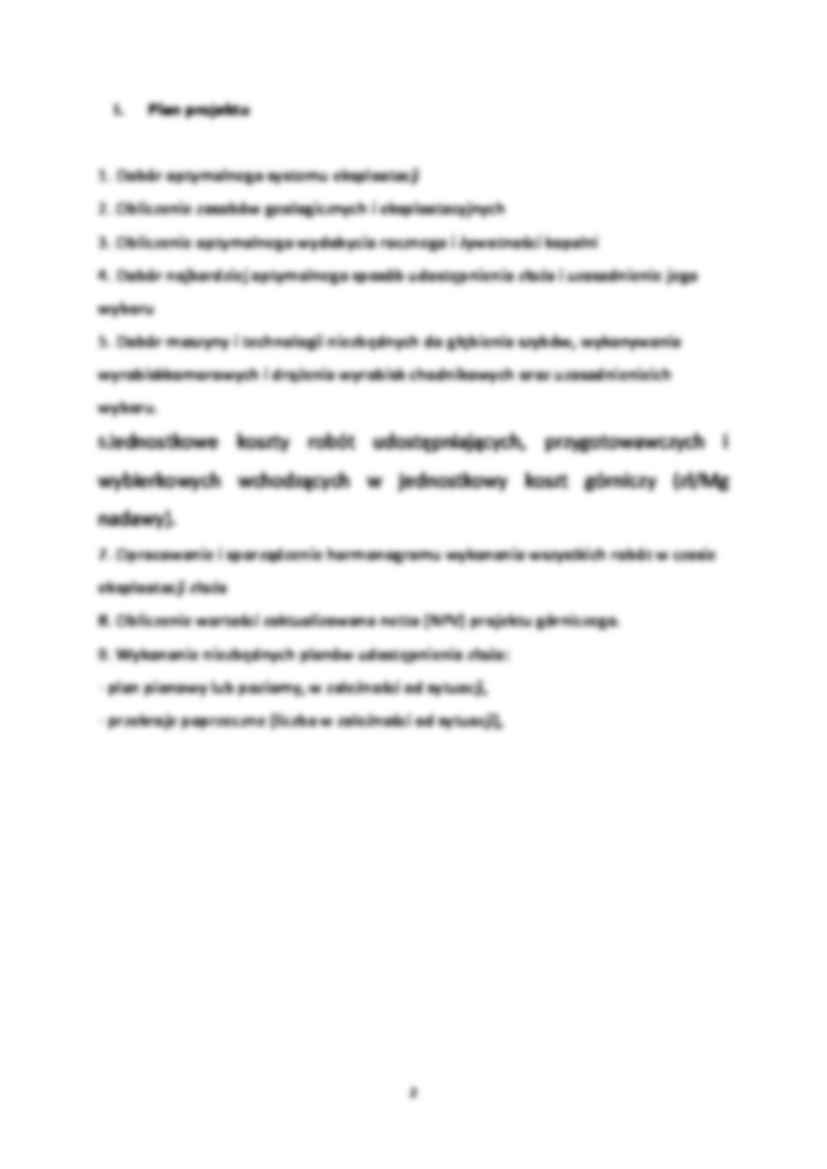 Dobór optymalnego komorowo-filarowego systemu eksploatacji - projekt - strona 2