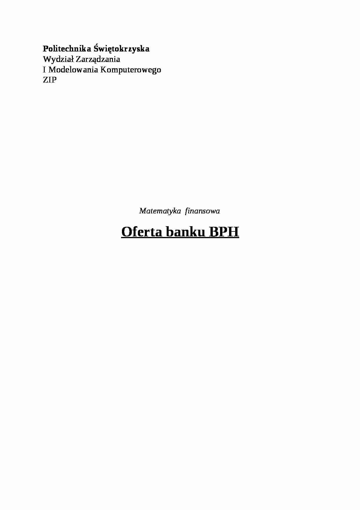 Oferta banku BPH - strona 1