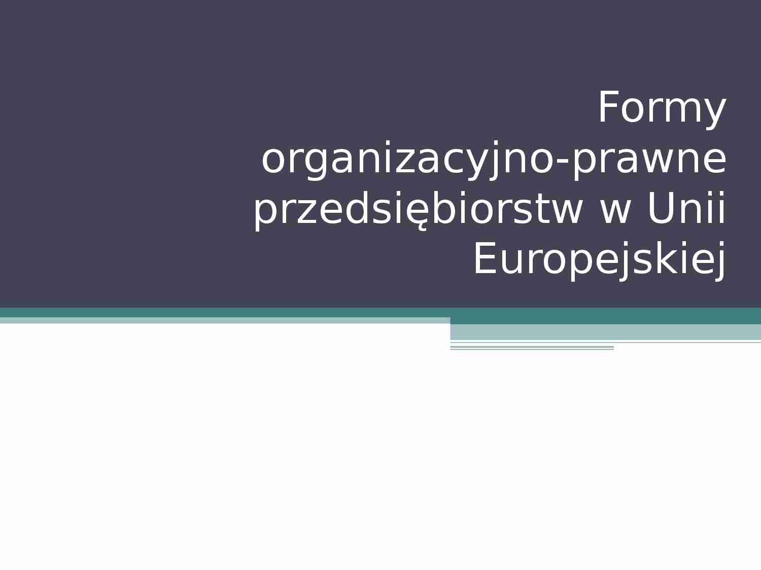 Prawno-organizacyjne formy przedsiębiorstw w UE - strona 1