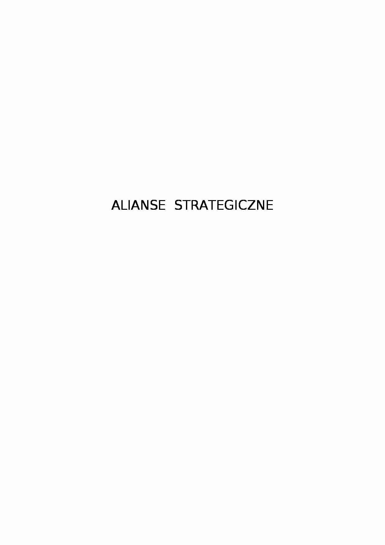  Zarządzanie strategiczne i Alianse strategiczne - strona 1