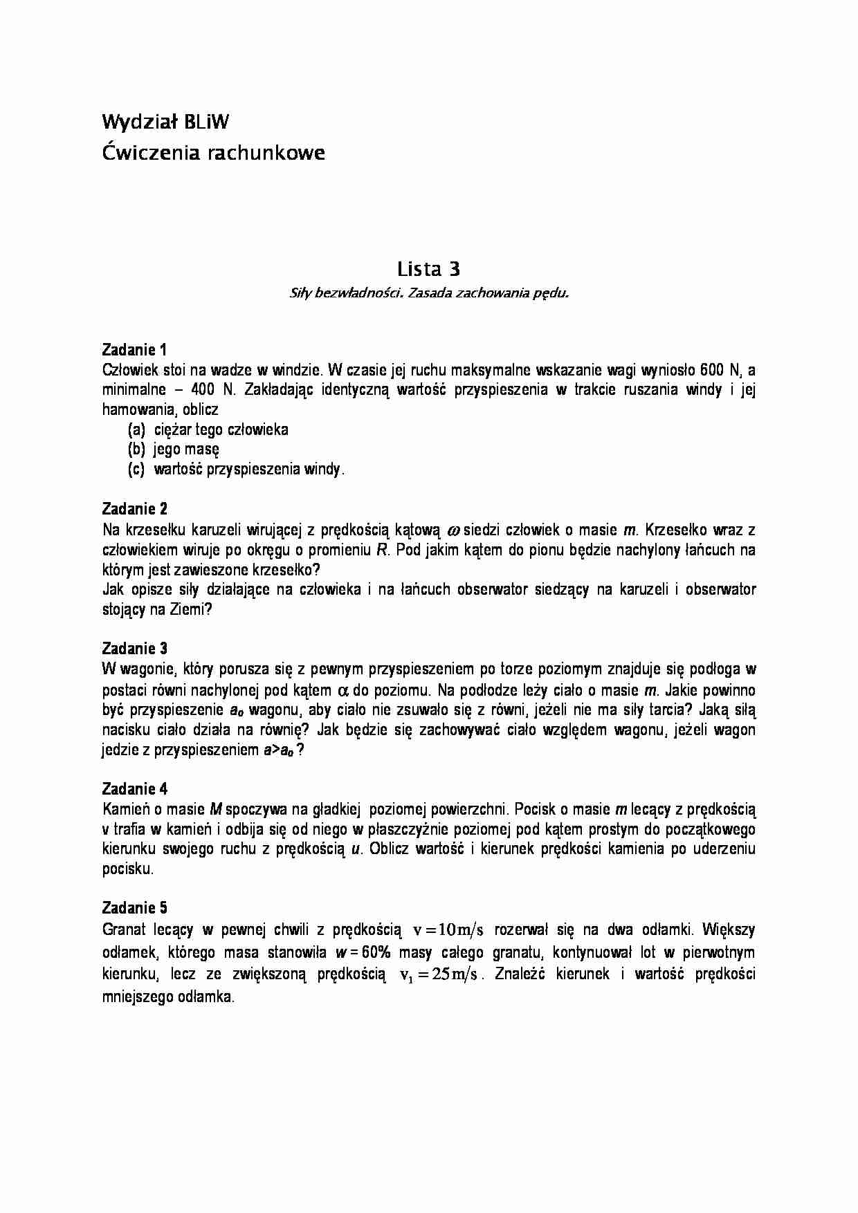 Kinematyka - zadania 3 - strona 1