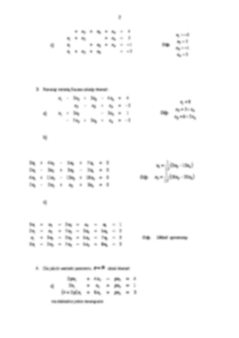 Układy równań liniowych - zadania - strona 2