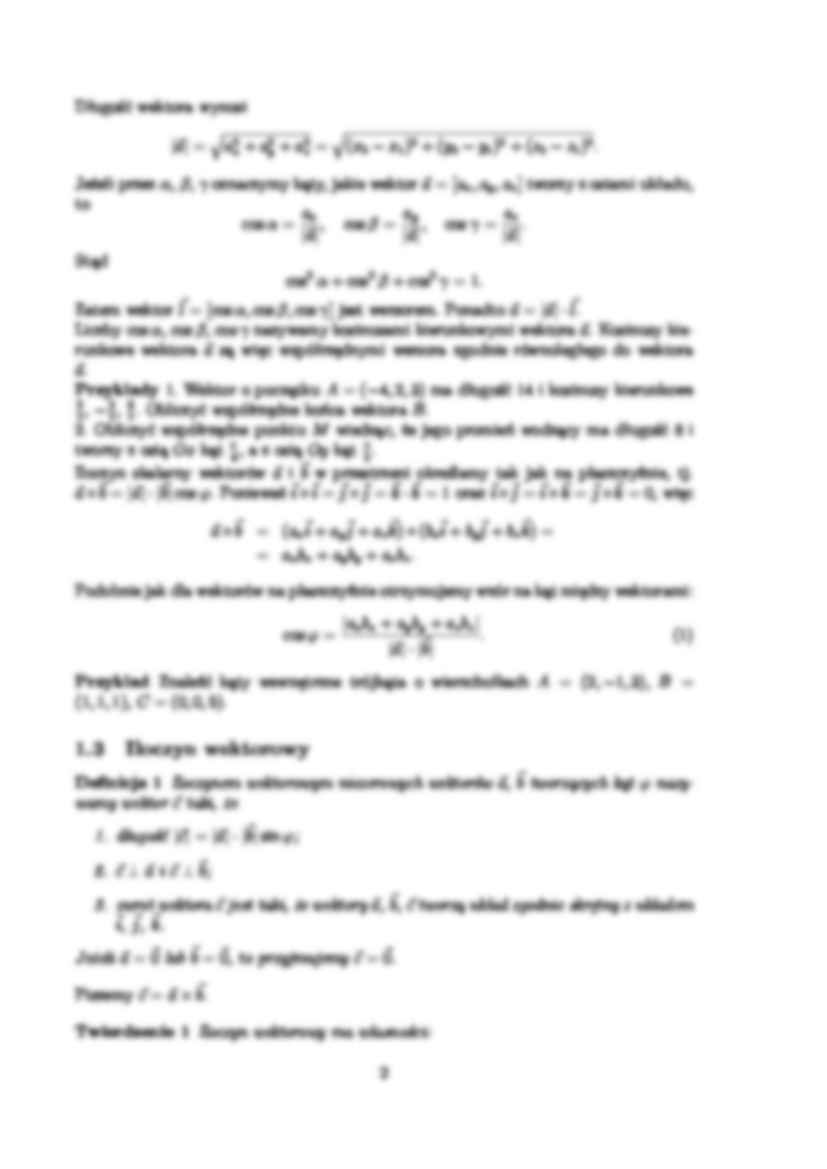 Geometria analityczna - wykład - strona 2