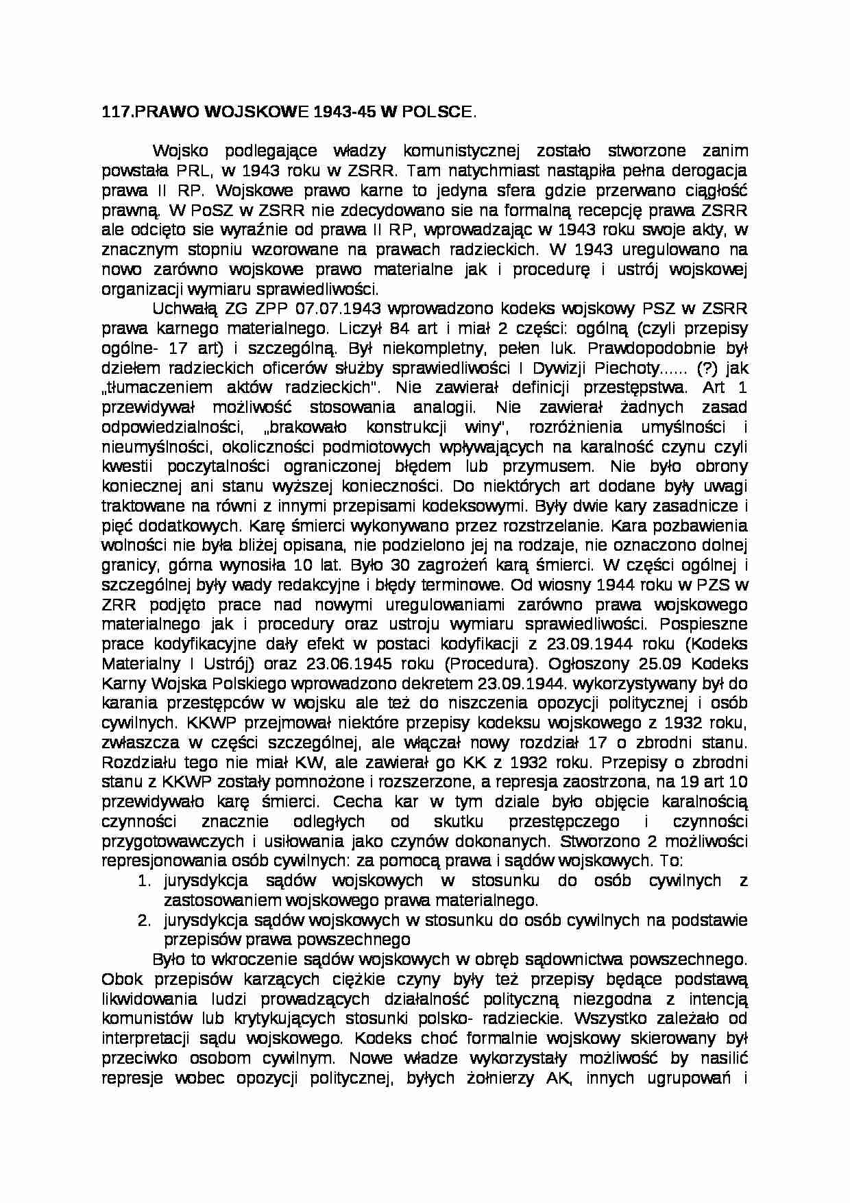 Prawo wojskowe 1943-45 w Polsce - strona 1