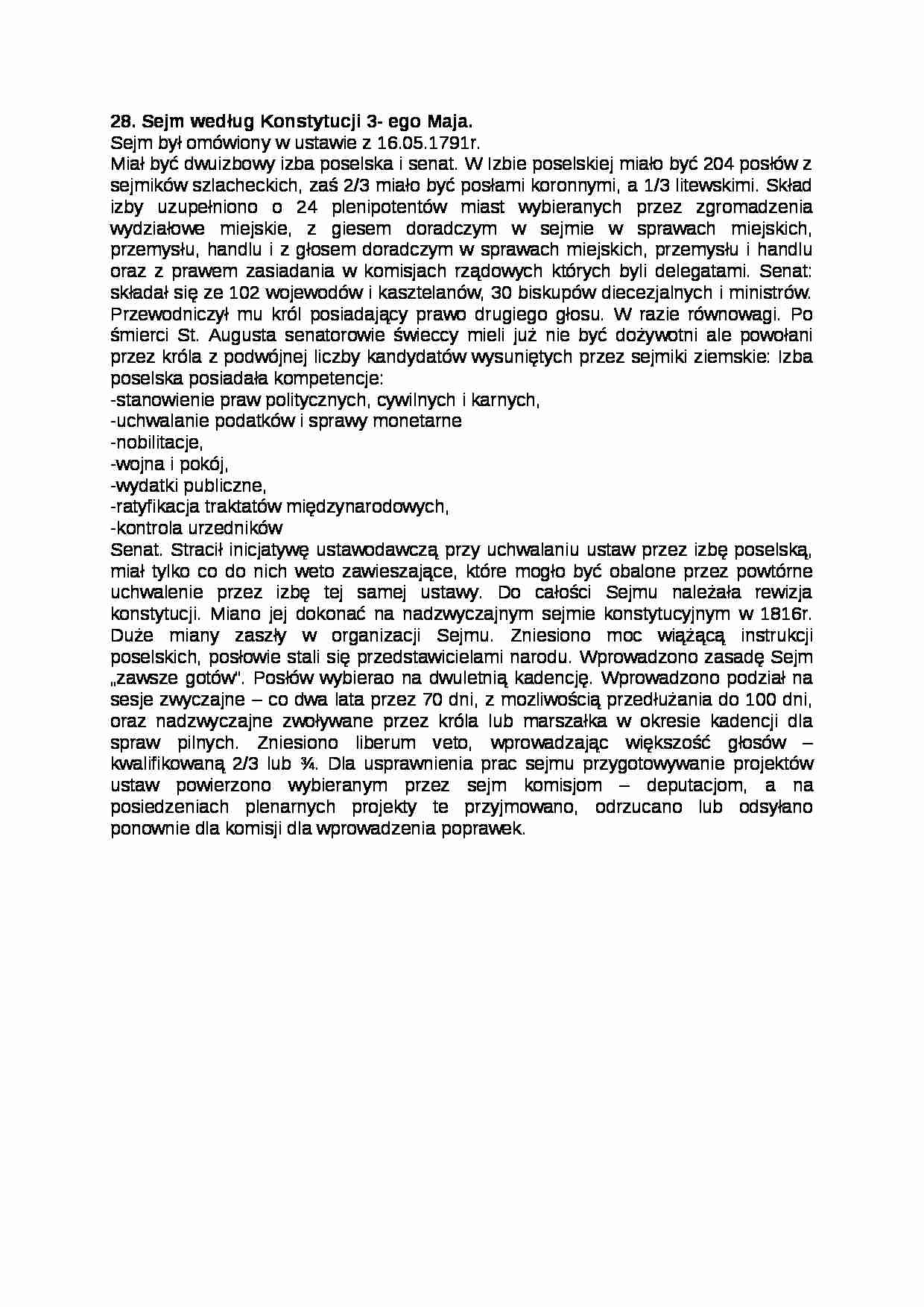 Sejm według Konstytucji 3- ego Maja - strona 1
