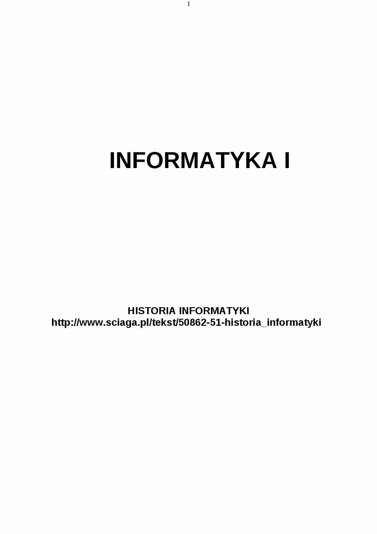 Informatyka, Grocholewski - wykłady - strona 1