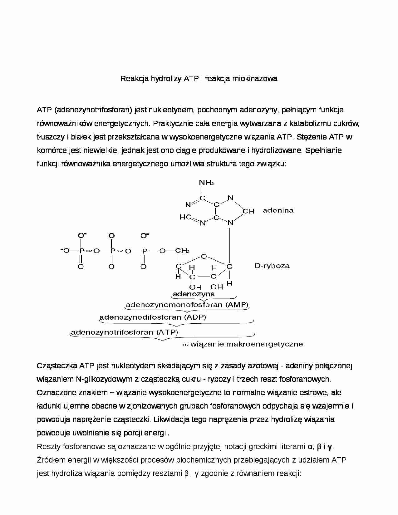 Reakcja hydrolizy ATP i reakcja mikinazowa - strona 1