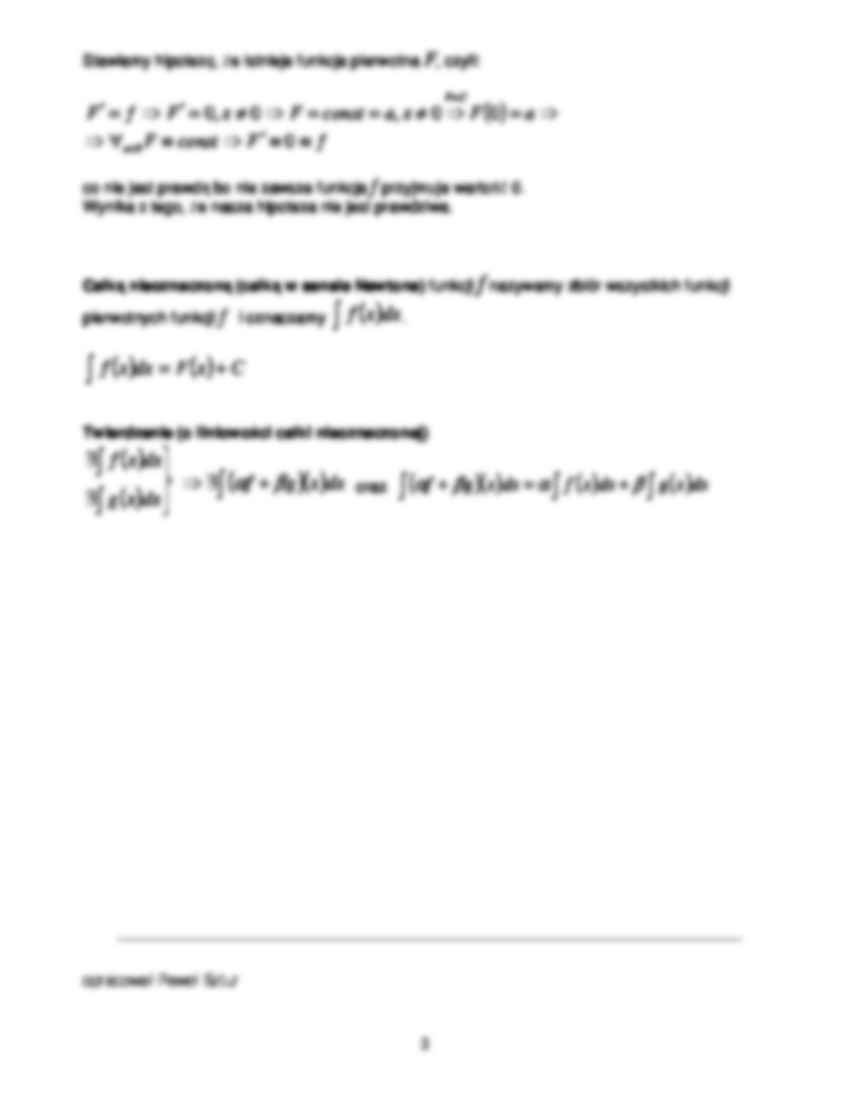 Rachunek całkowy funkcji jednej zmiennej - Twierdza - strona 2