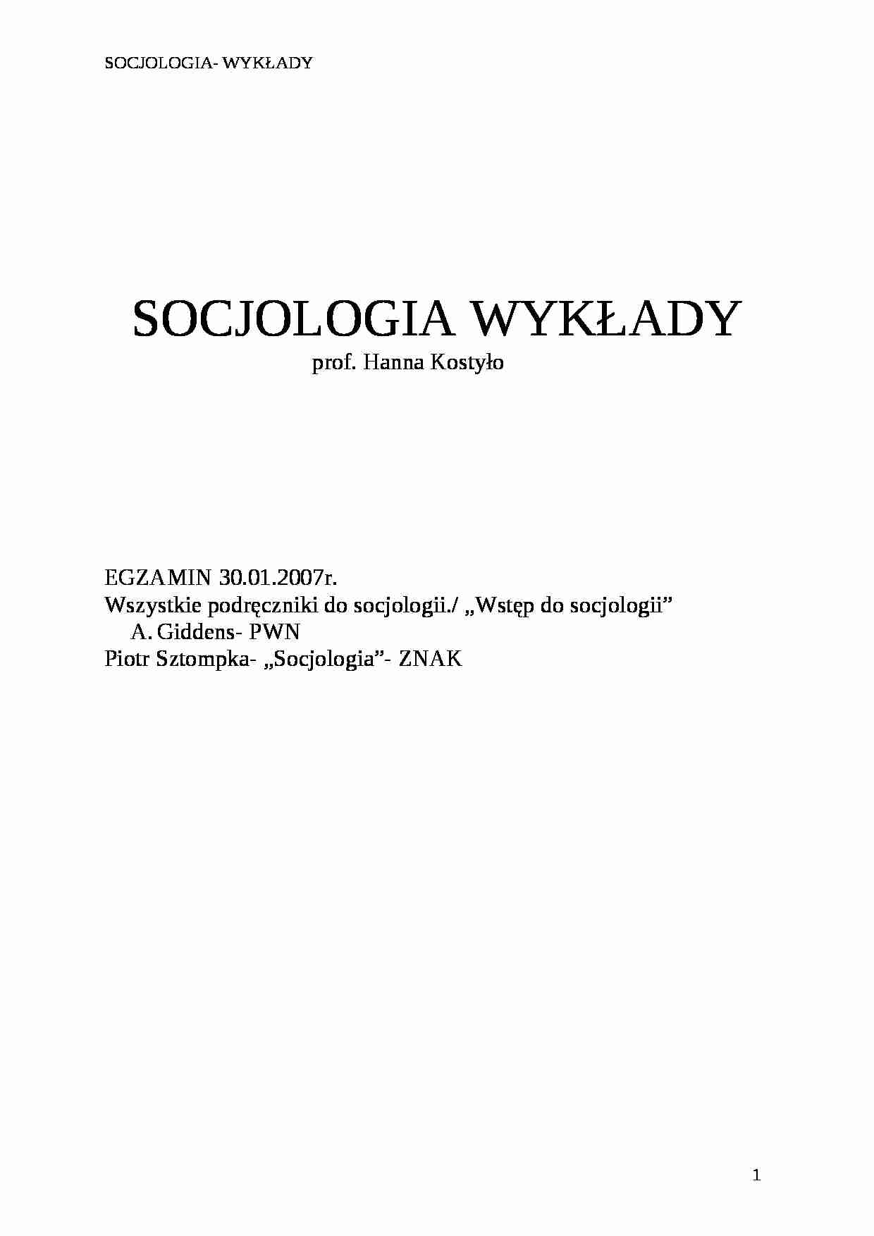 Socjologia - historia i przedstawiciele - Społeczeństwo kapitalistyczne a tradycyjne - strona 1