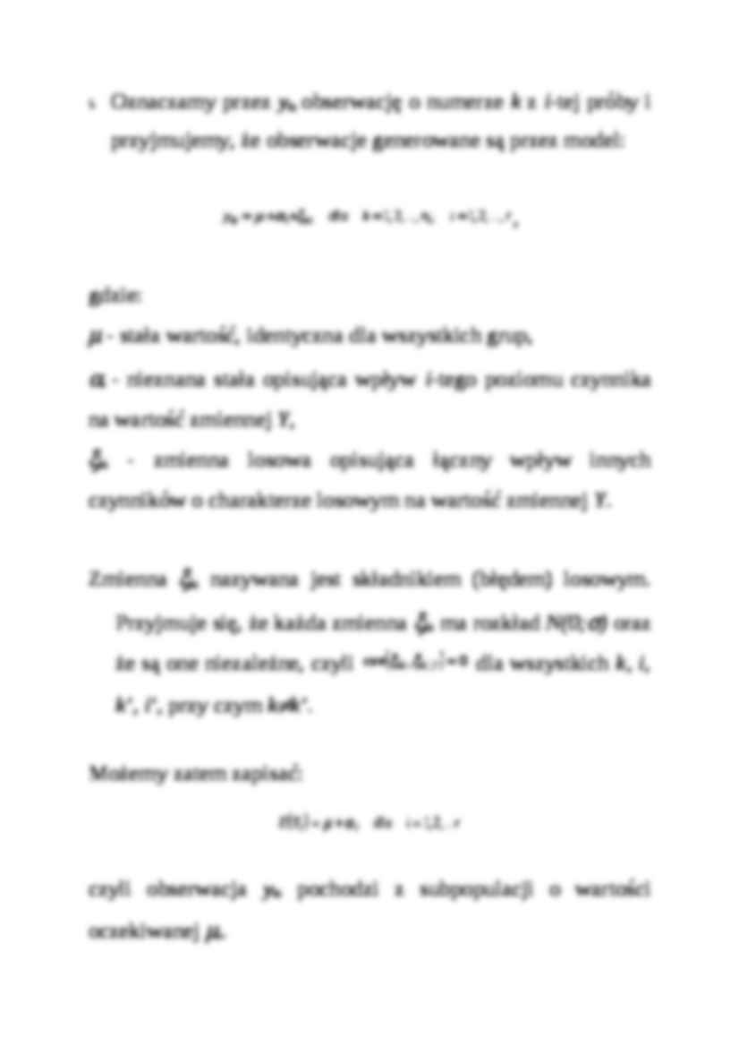 Analiza wariancji - Model stały - strona 2