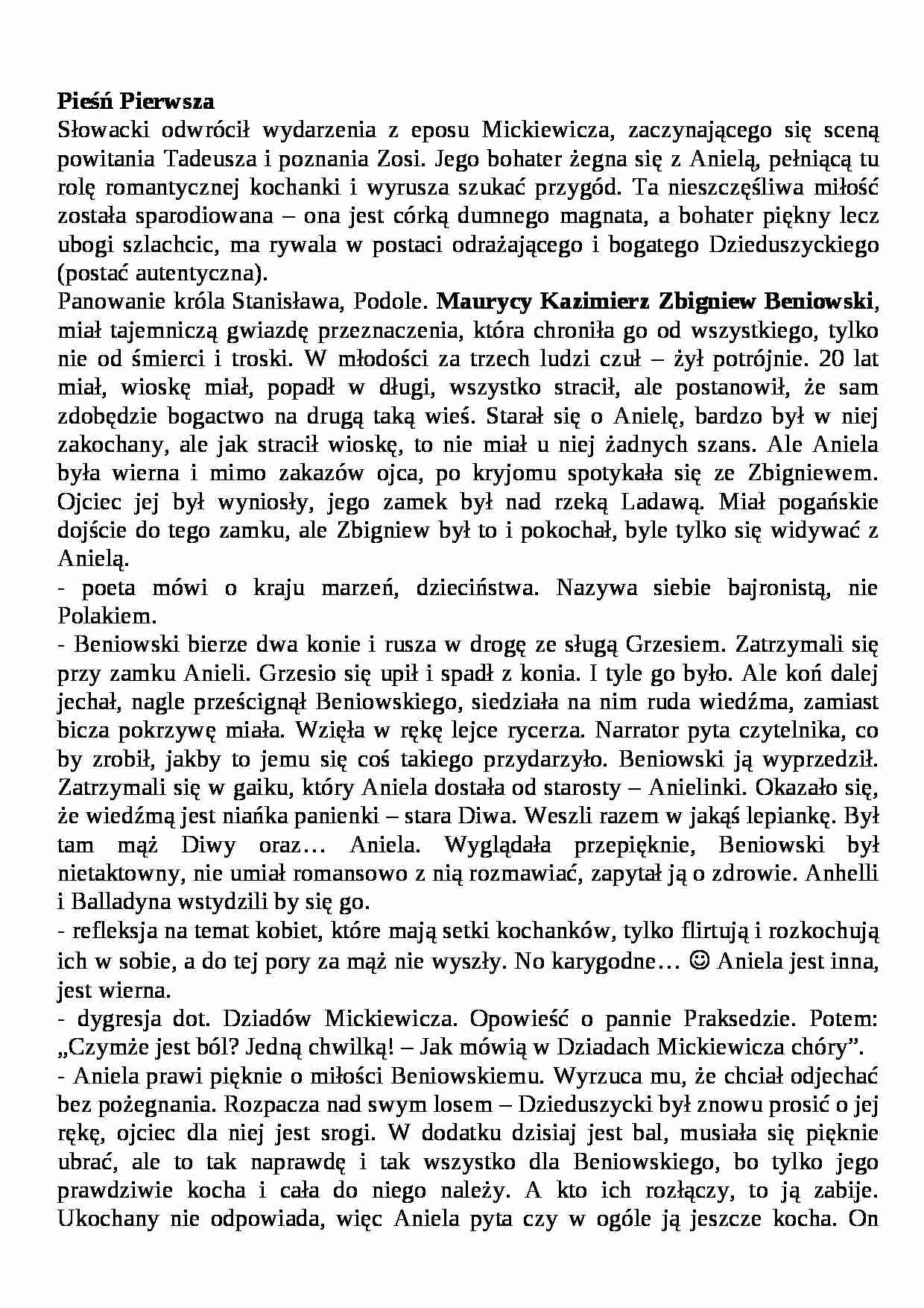 Beniowski - streszczenie - strona 1