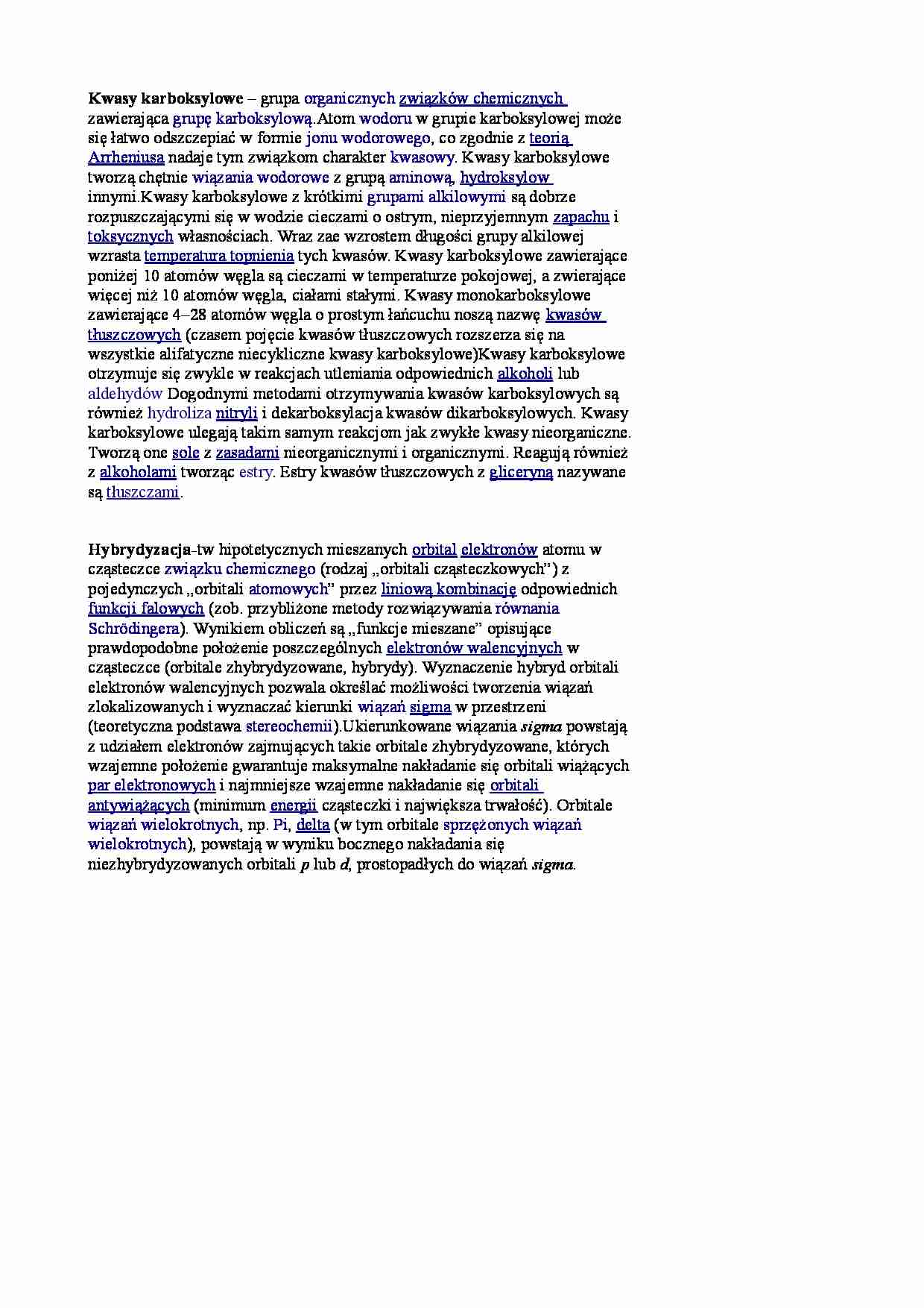 Kwasy karboksykowe i hybrydyzacja - strona 1