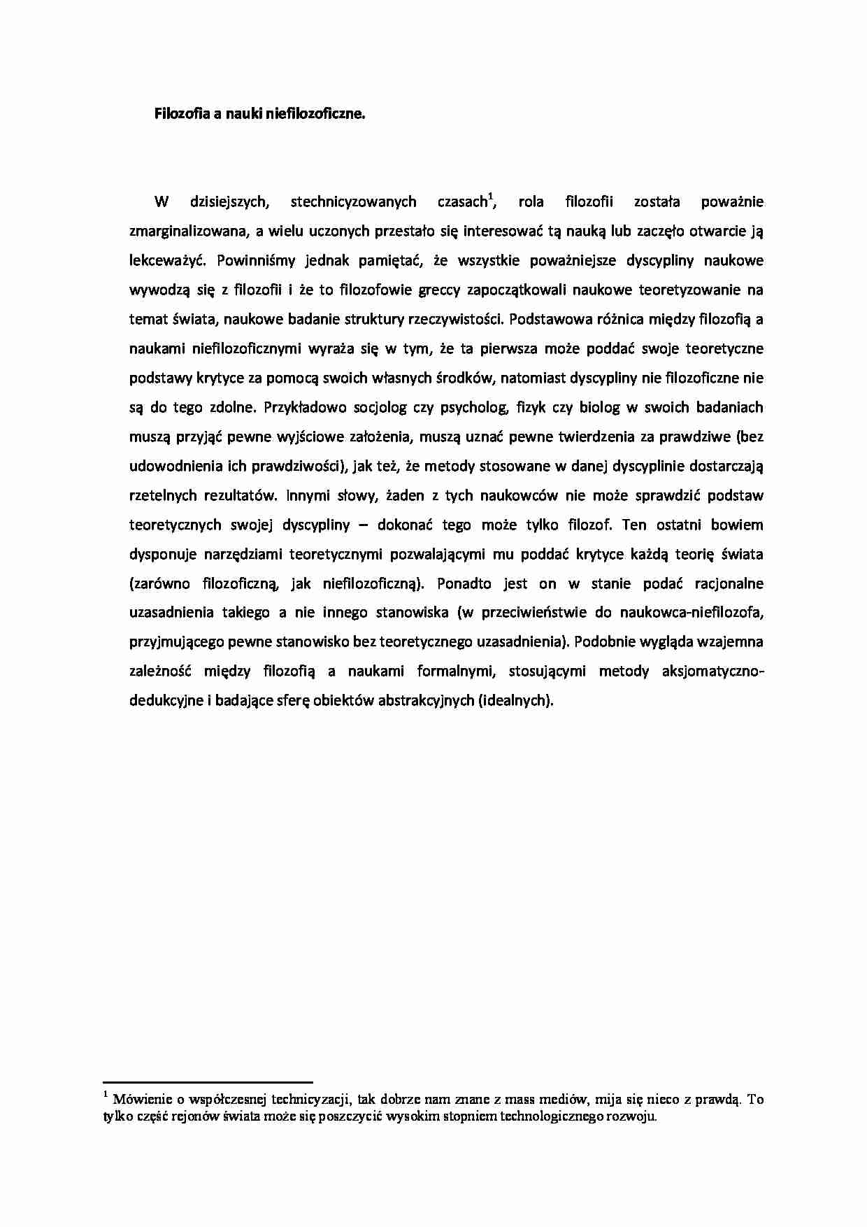 Filozofia a nauki niefilozoficzne - strona 1