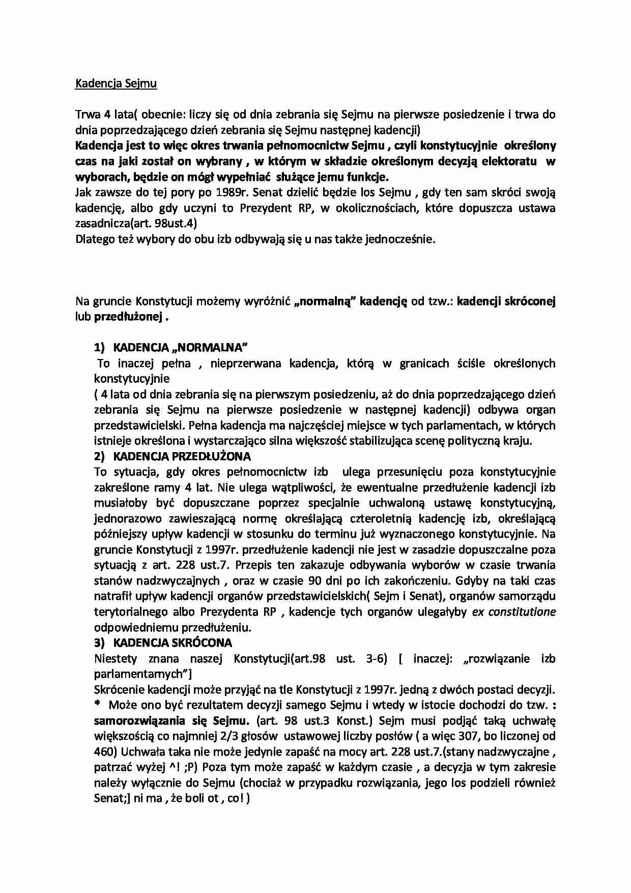 Kadencja Sejmu - strona 1