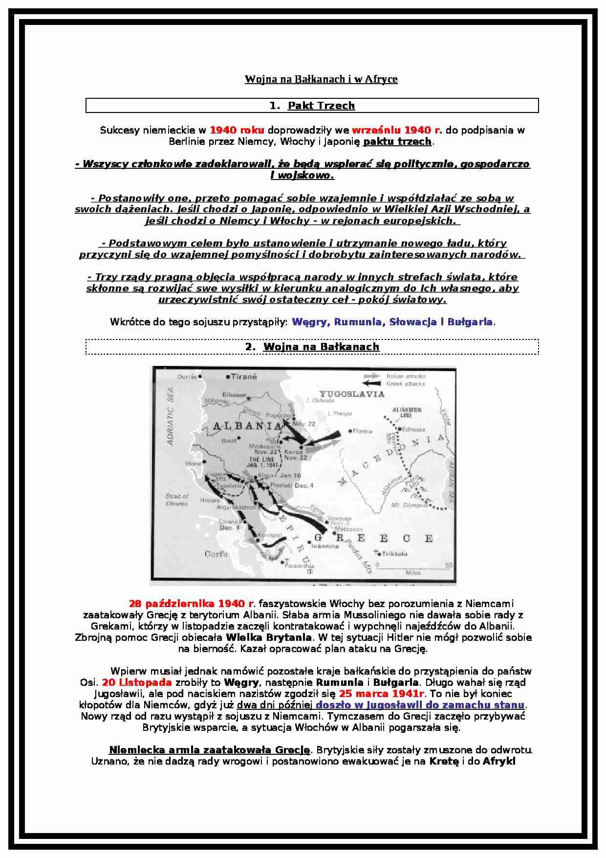Wojna na Bałkanach i w Afryce - strona 1