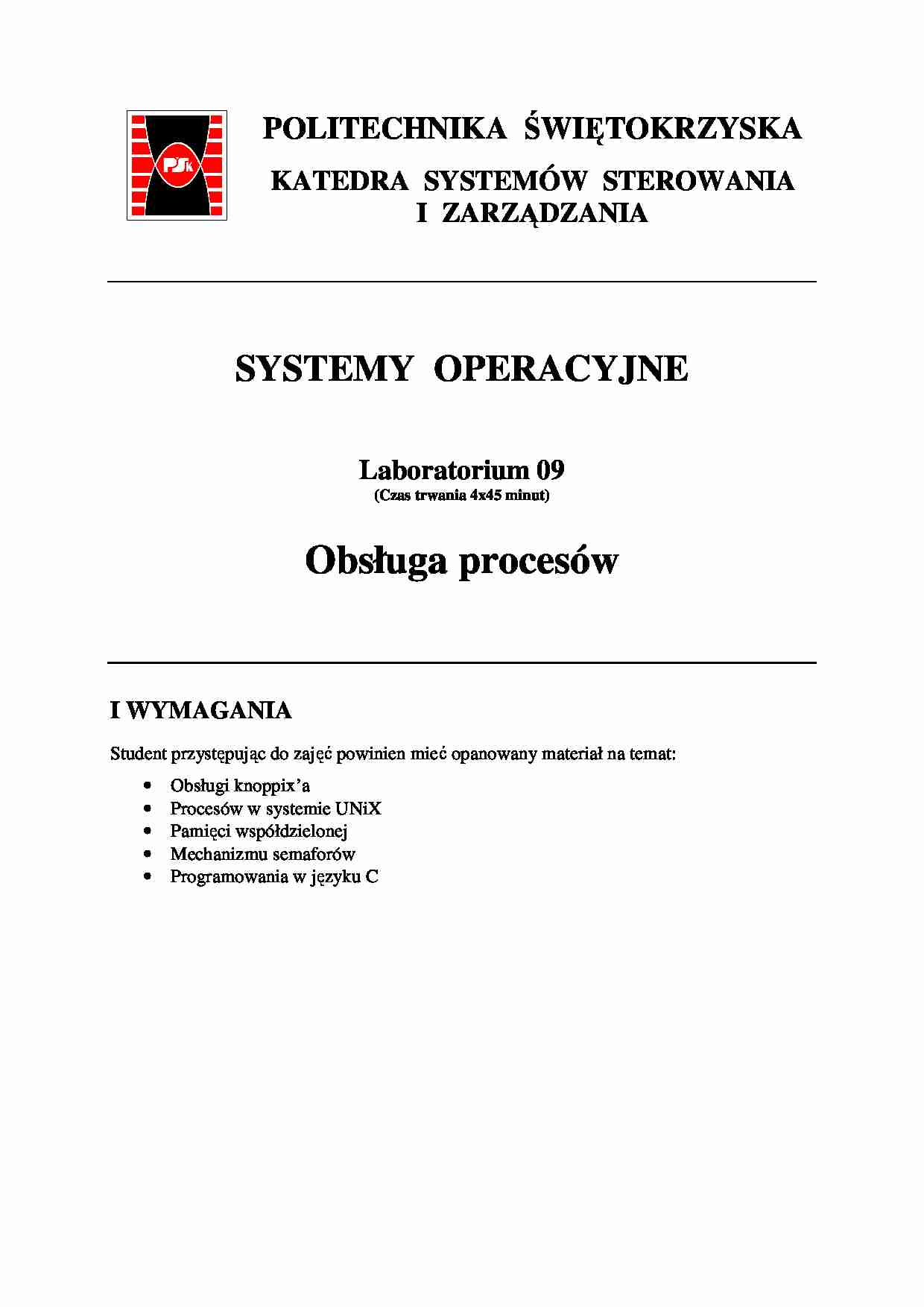 Systemy operacyjne, procesy - strona 1
