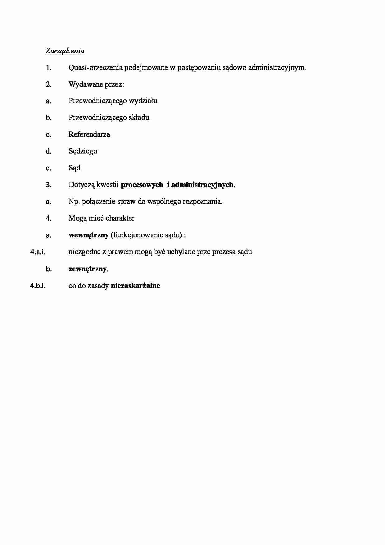 Postępowanie administracyjne - zarządzenia - strona 1