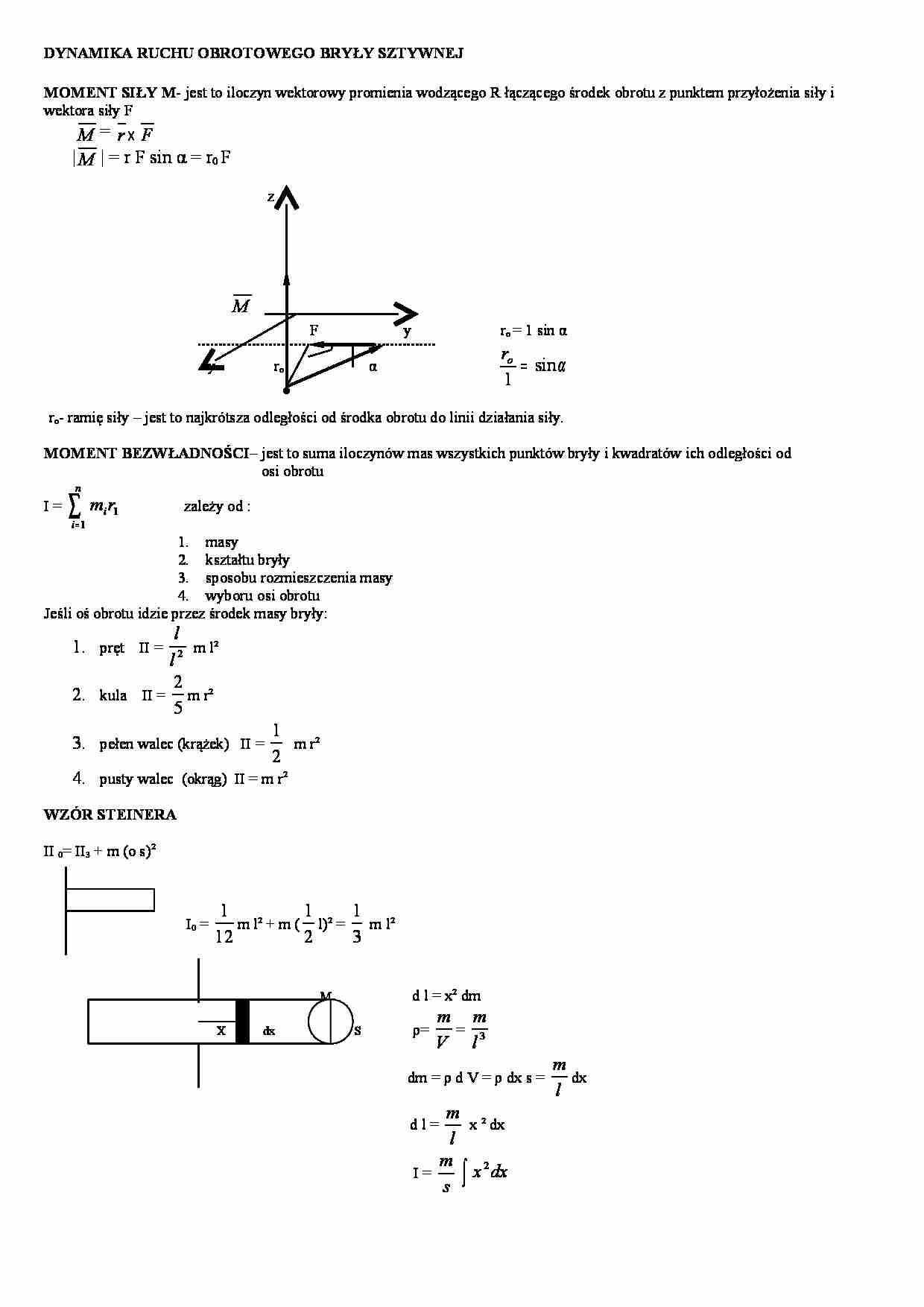 Dynamika ruchu obrotowego bryły sztywnej - strona 1