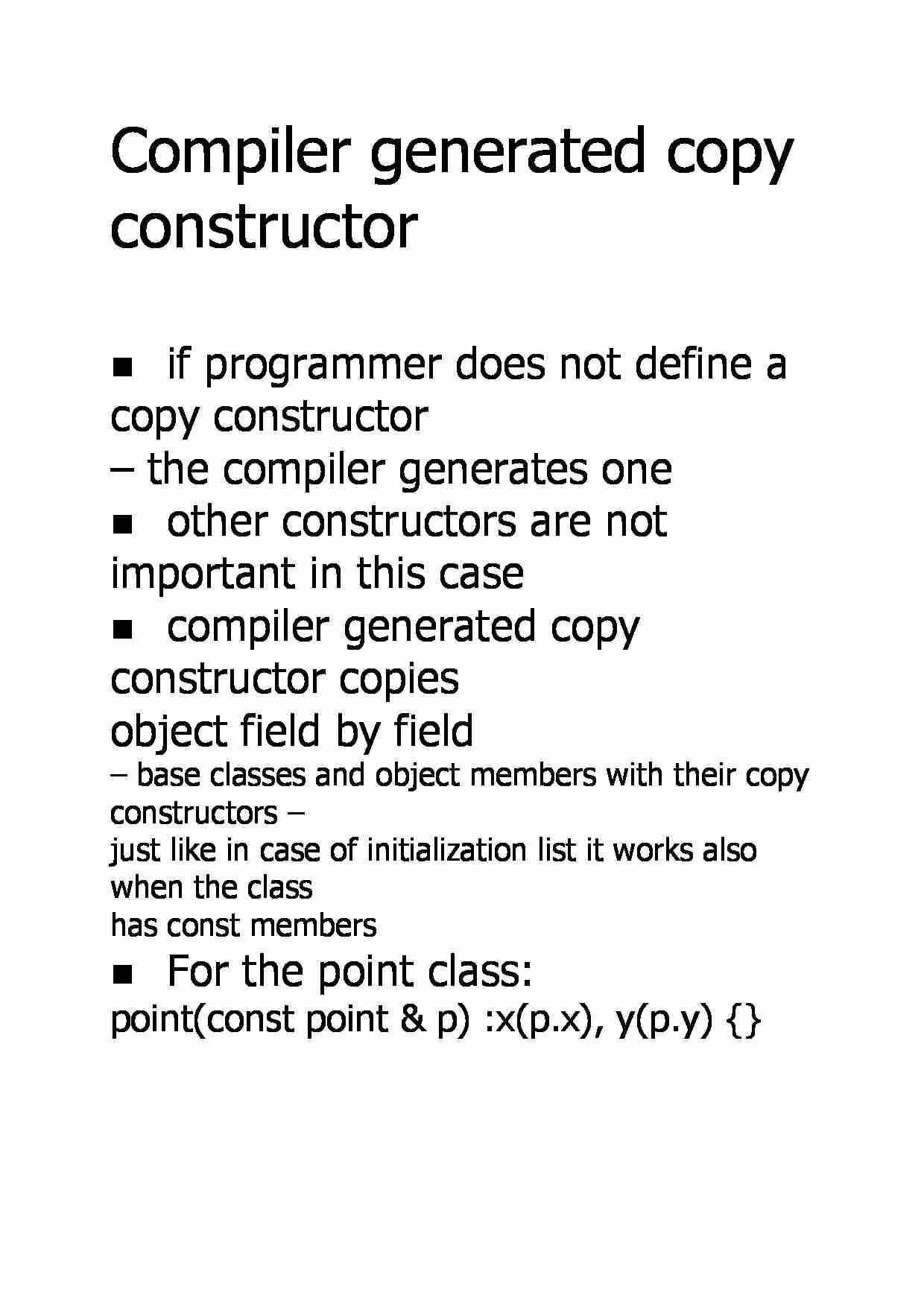Compiler generated copy constructor - strona 1
