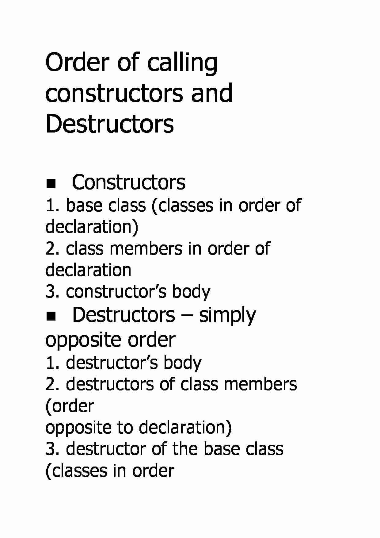 Order of calling constructors and Destructors - strona 1