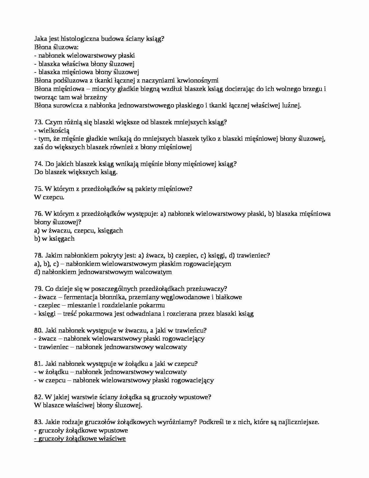 Histologia - zagadnienia egzaminacyjne  - strona 1
