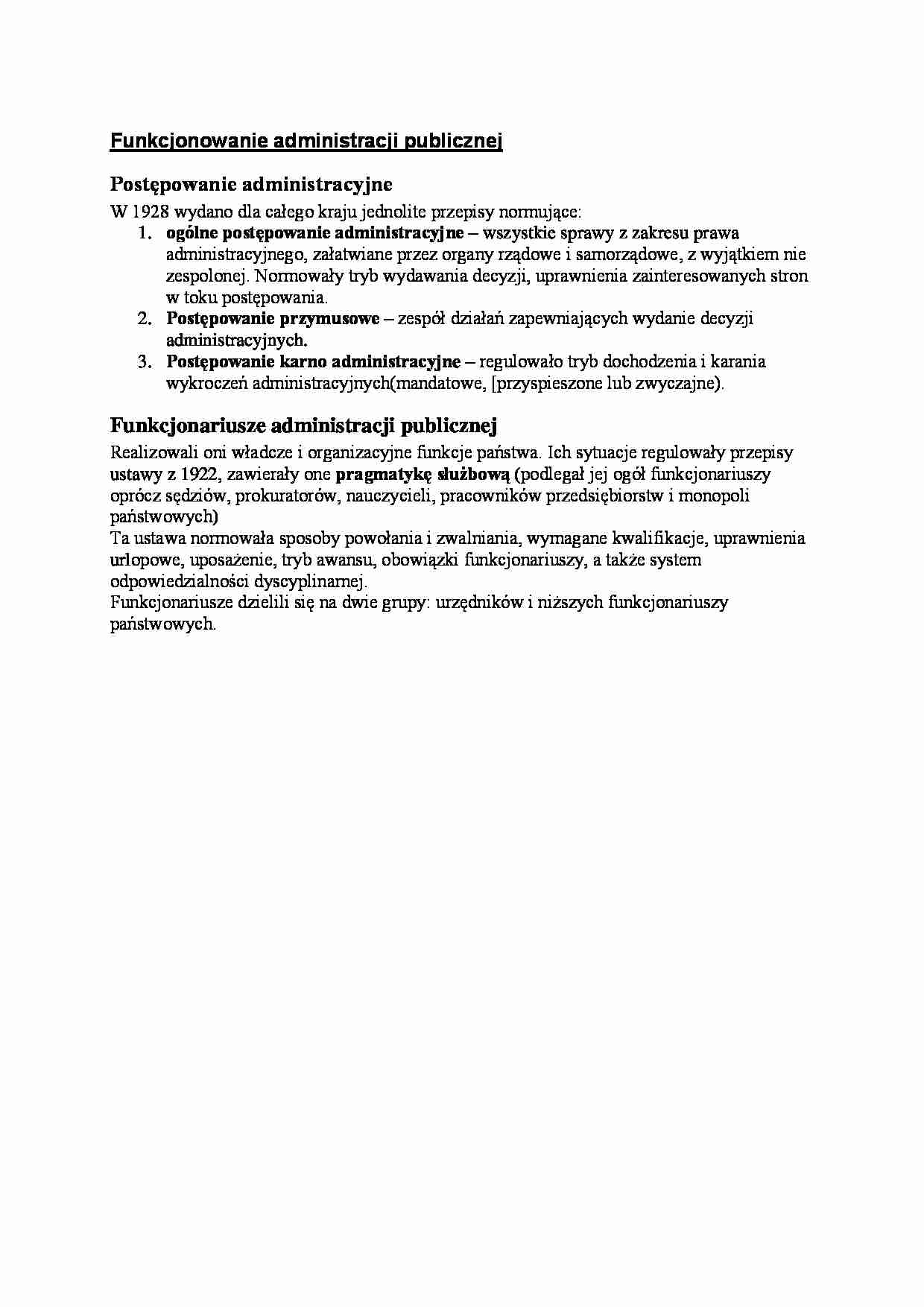 II Rzeczpospolita - Funkcjonowanie administracji publicznej - strona 1