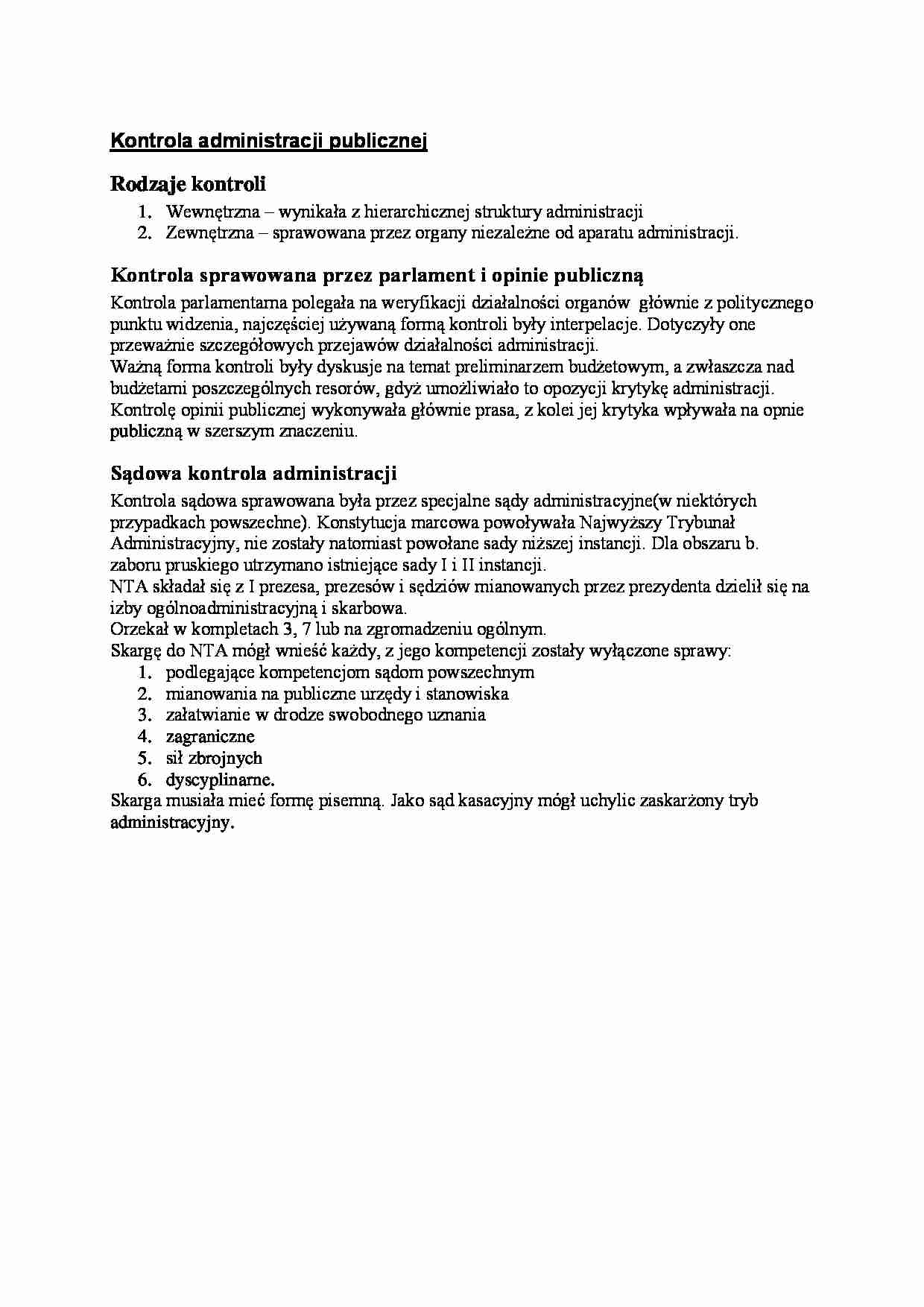 II Rzeczpospolita - Kontrola administracji publicznej - strona 1