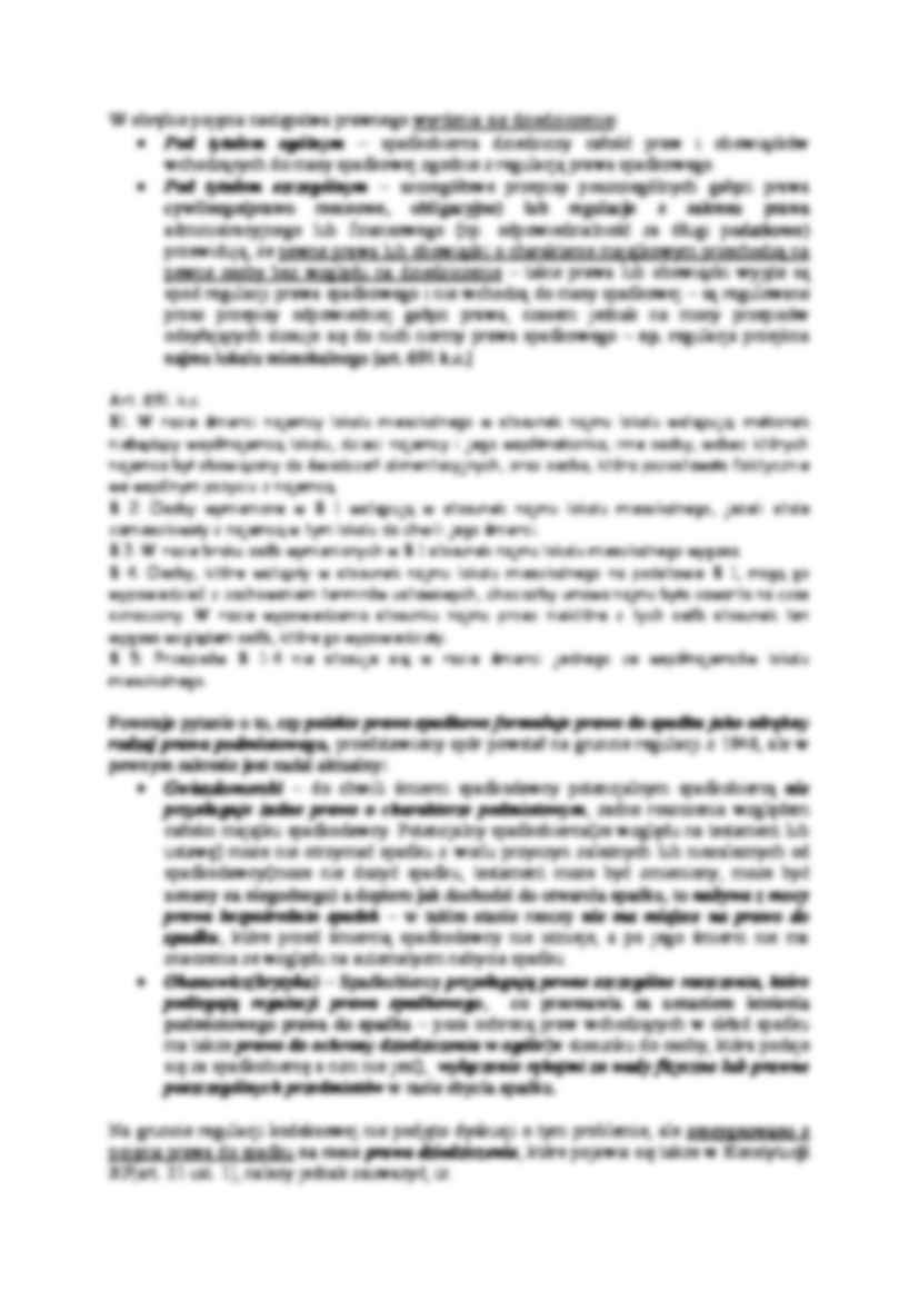 Pojęcie prawa spadkowego i przedmiot jego regulacji - strona 2