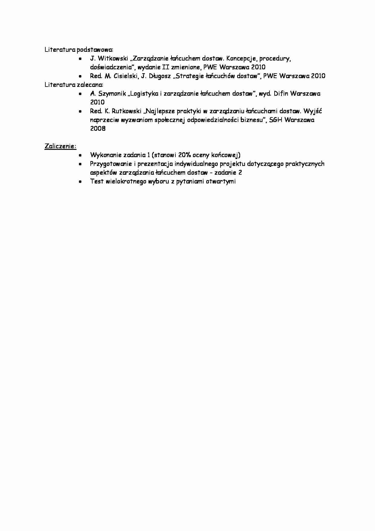 Logistyka i zarządzanie - sprawy organizacyjne - strona 1