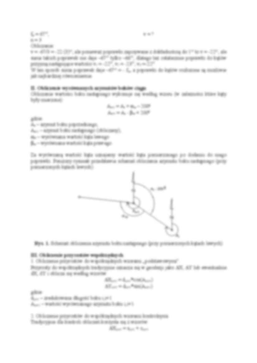 Wyrównanie ciągu poligonowego dwustronnie nawiązanego metodą przybliżoną - strona 3