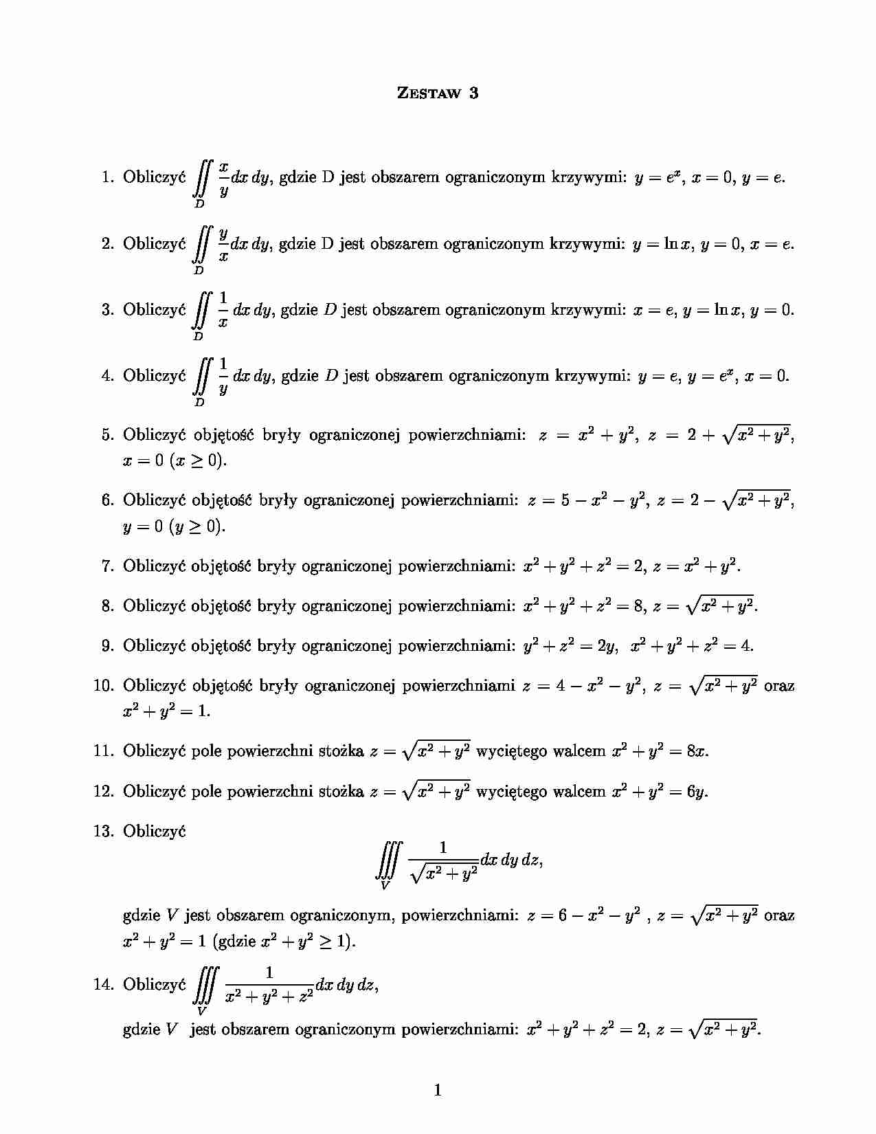 Matematyka - zestaw 3 - strona 1