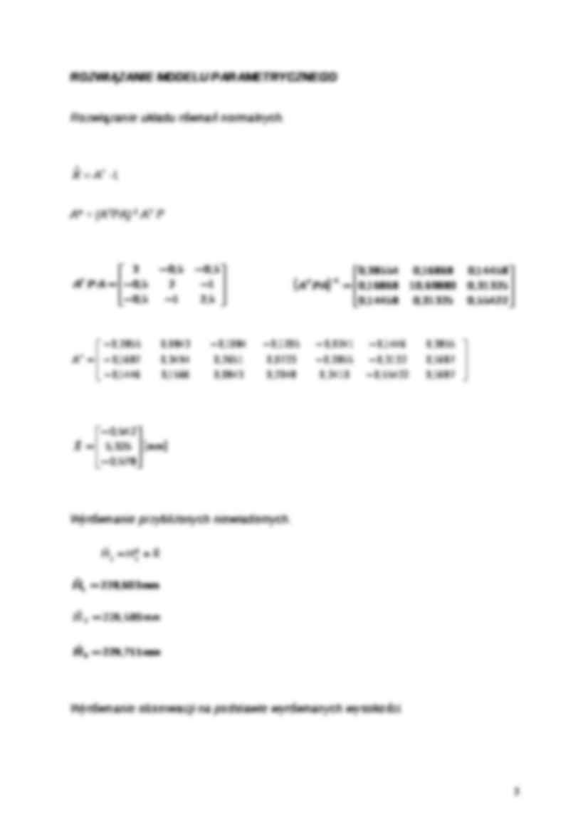 Wyrównanie sieci niwelacyjnej metodą najmniejszych kwadratów - strona 3