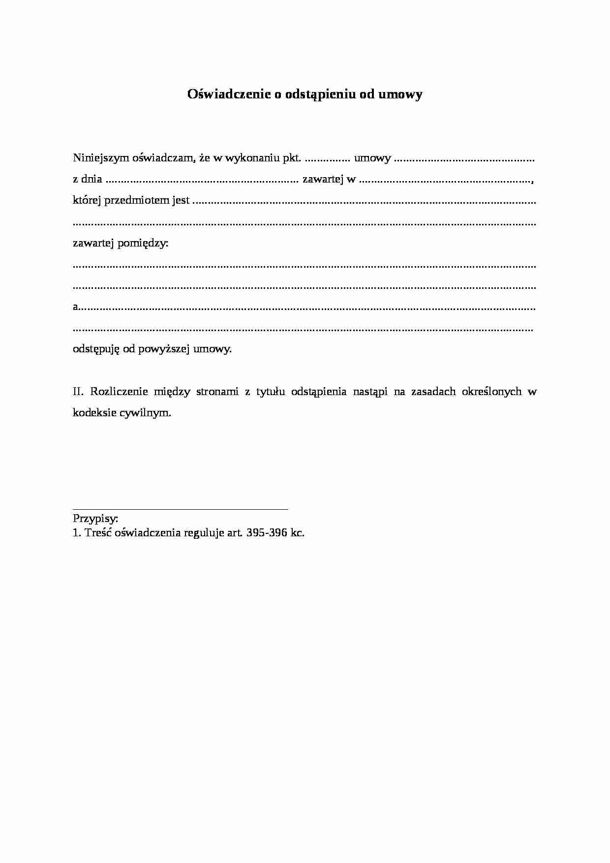 Wzór-Oświadczenie o odstąpieniu od umowy - strona 1