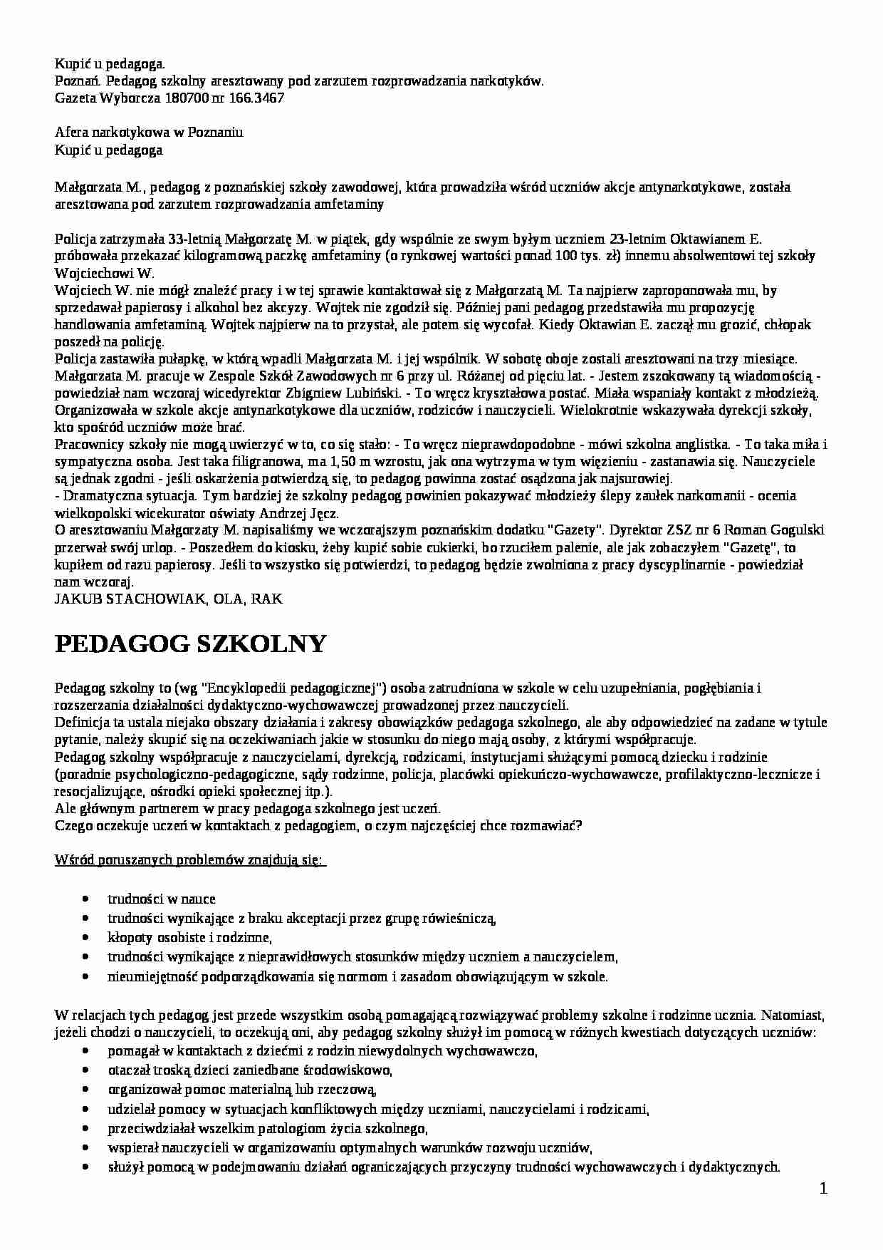 PEDAGOG SZKOLNY- pedagogika - strona 1