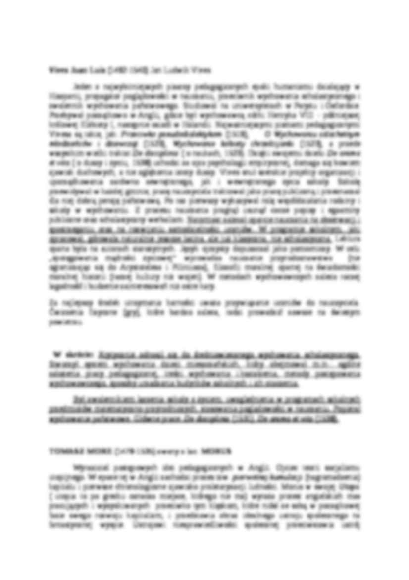 Poglądy pedagogiczne Erazma z Rotterdamu, Tomasza Morusa, Jana Ludwika Vivesa- pedagogika - strona 2